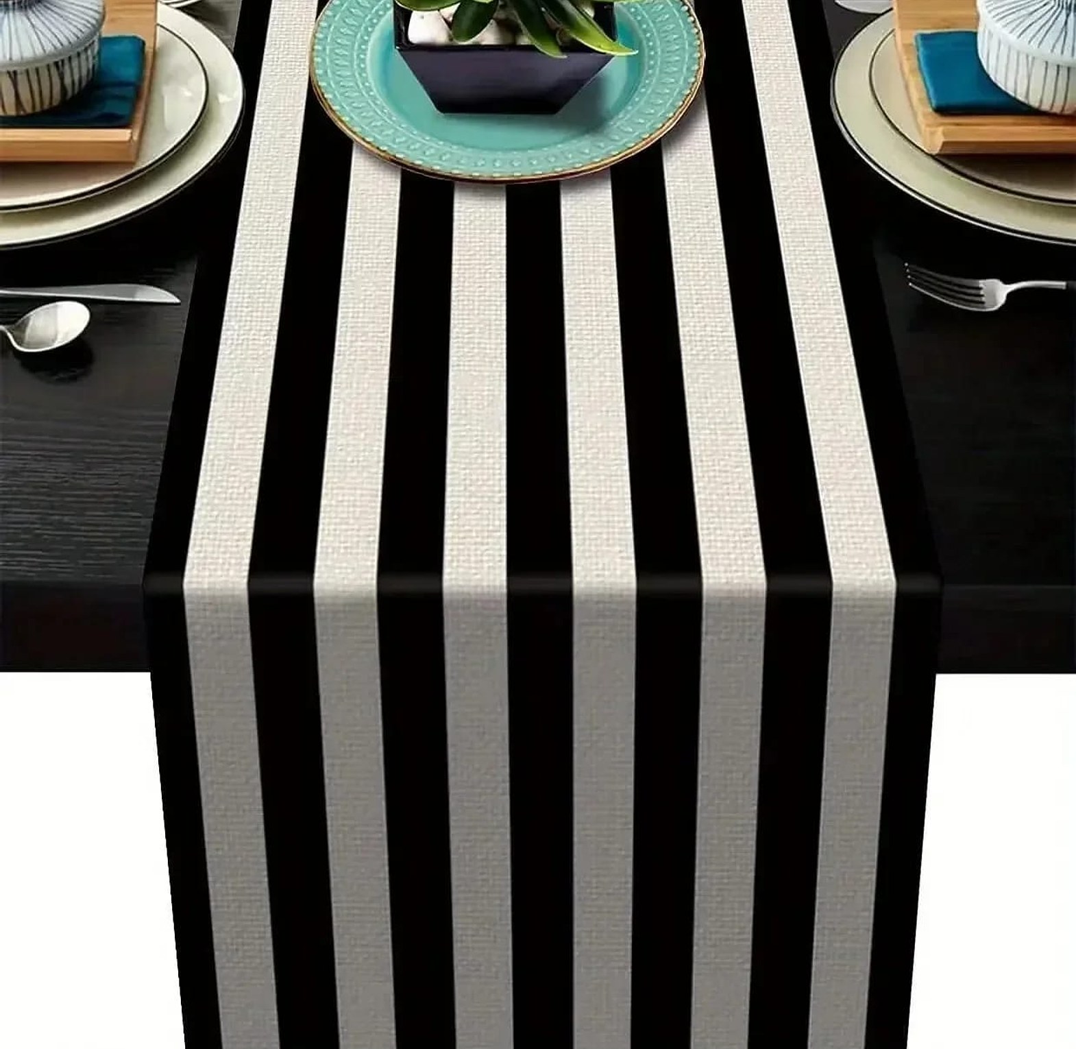 Simple Black And White Plaid Classic Vintage Table Cloth Home  image