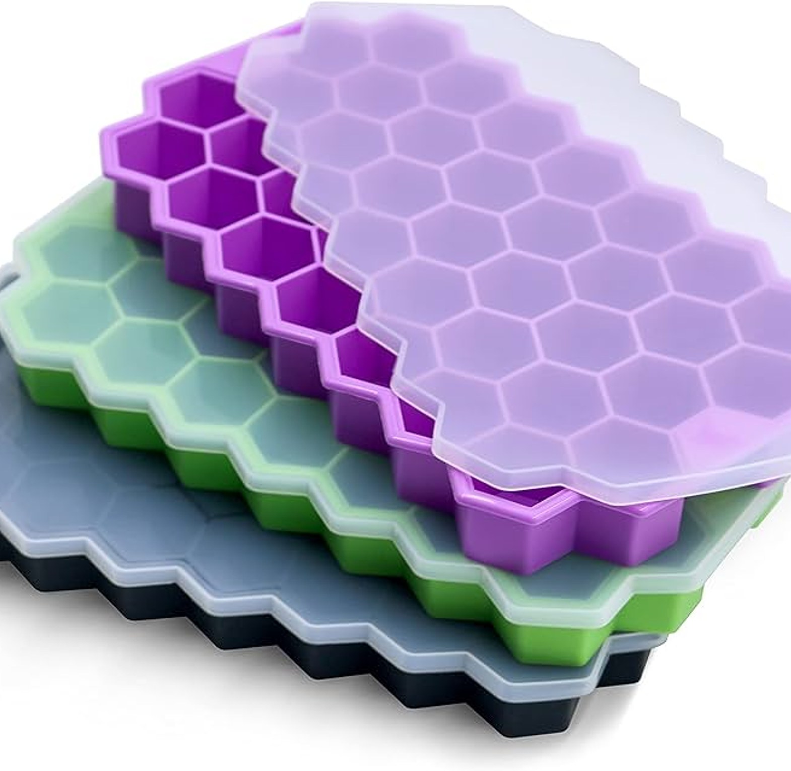 Silicone Ice Cube Tray With Lid, Ice Cube Mold image