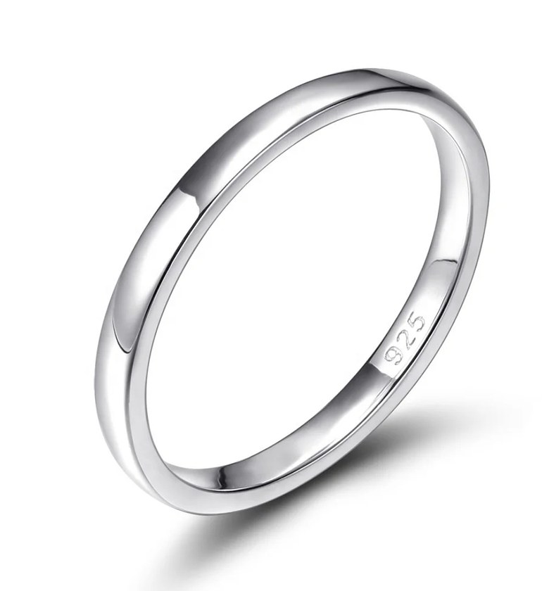 Sterling silver wedding ring/band 2MM image