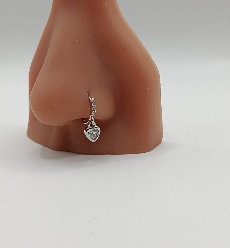 Heart shape dangling nose ring  image