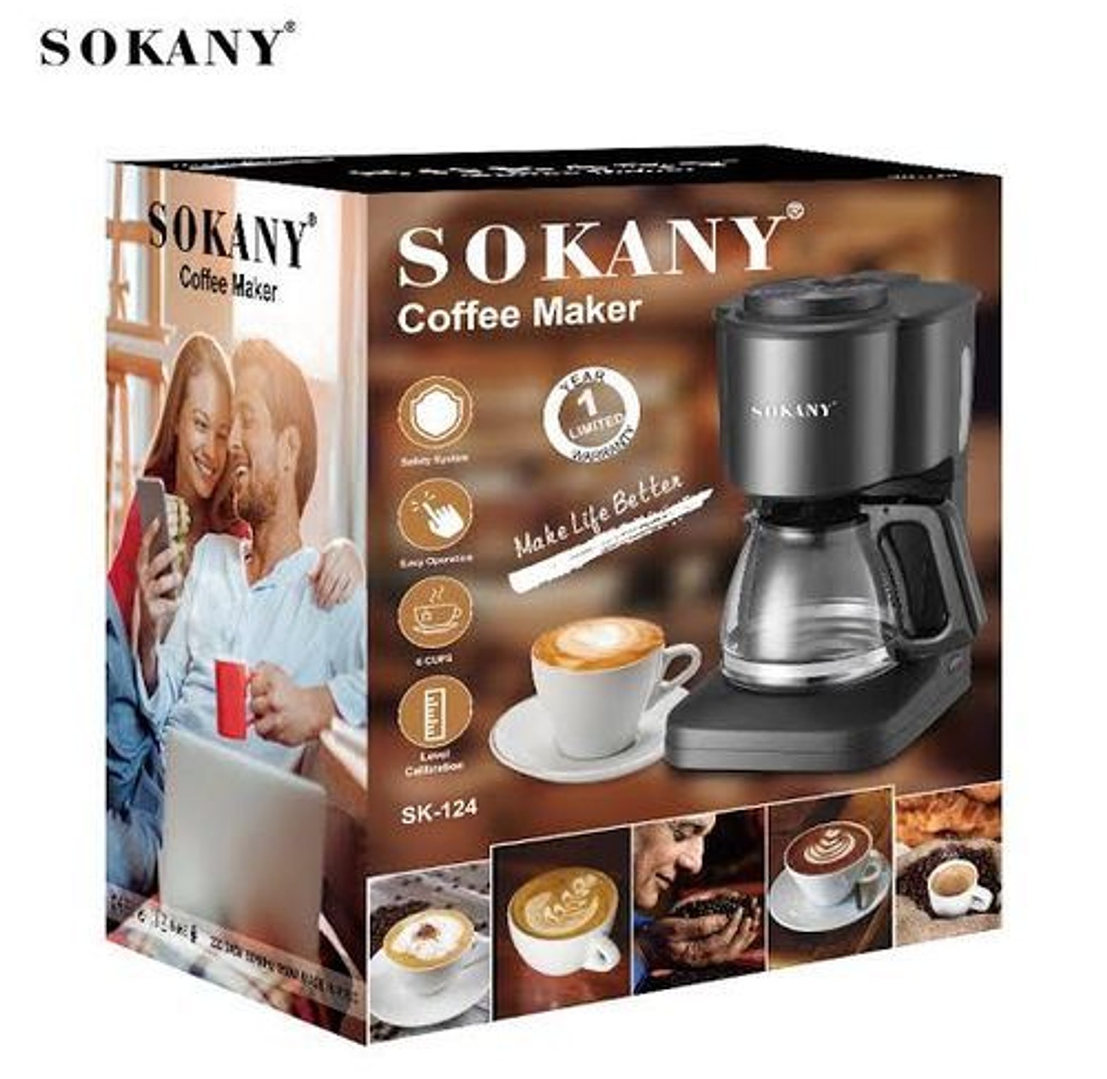 Sokany Classic Kitchen Electric Coffee Maker-Automatic image