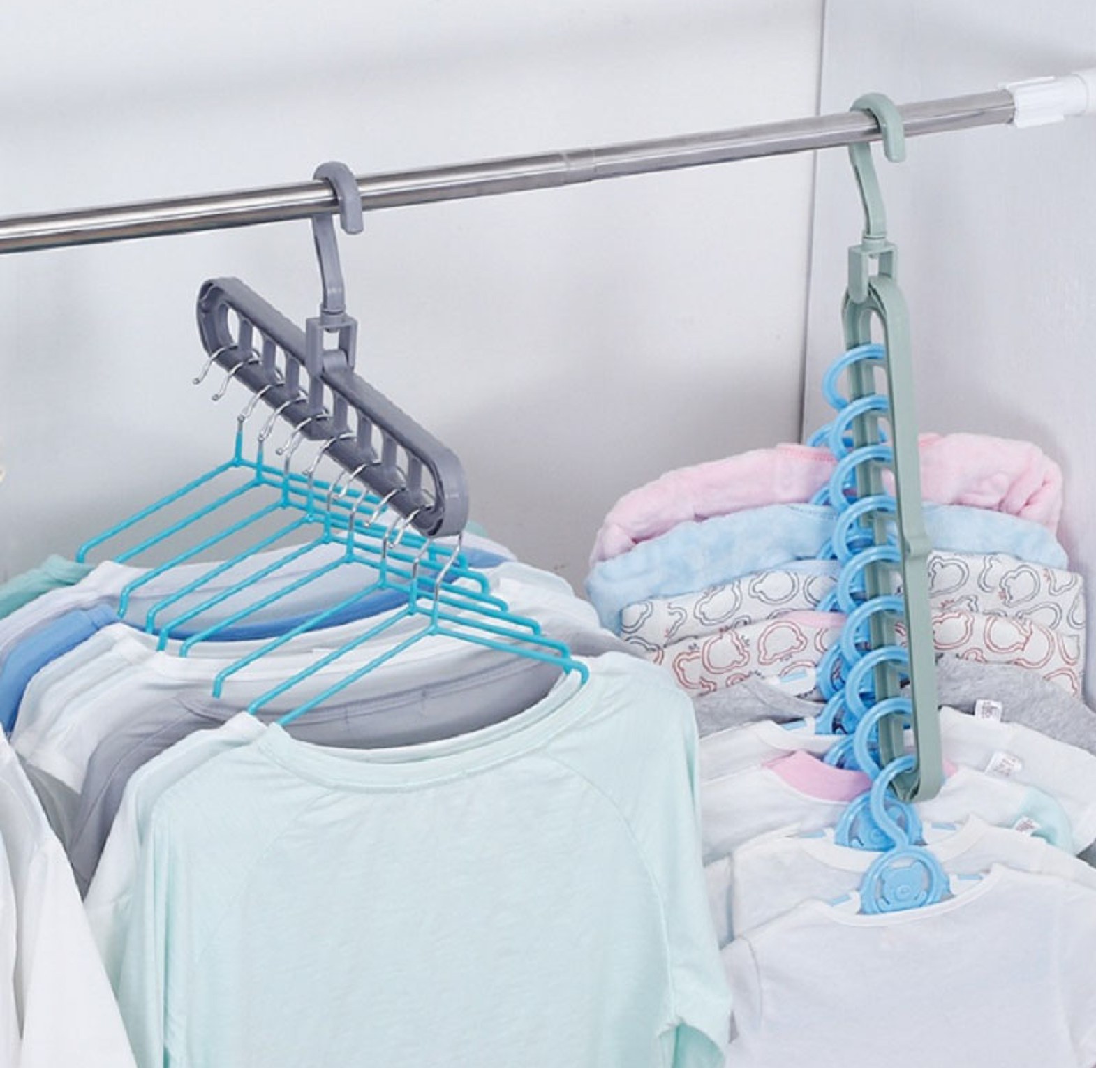 9 Hole Hanger Holder, Closet Organizer, Wardrobe Organizer image