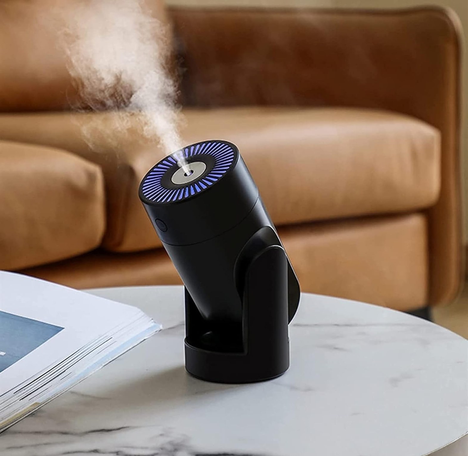 Portable Mini USB Humidifier 220ml with 7 LED Lights & Adjustable Angle Cool Mist Desktop Diffuser for Office Home Bedroom image