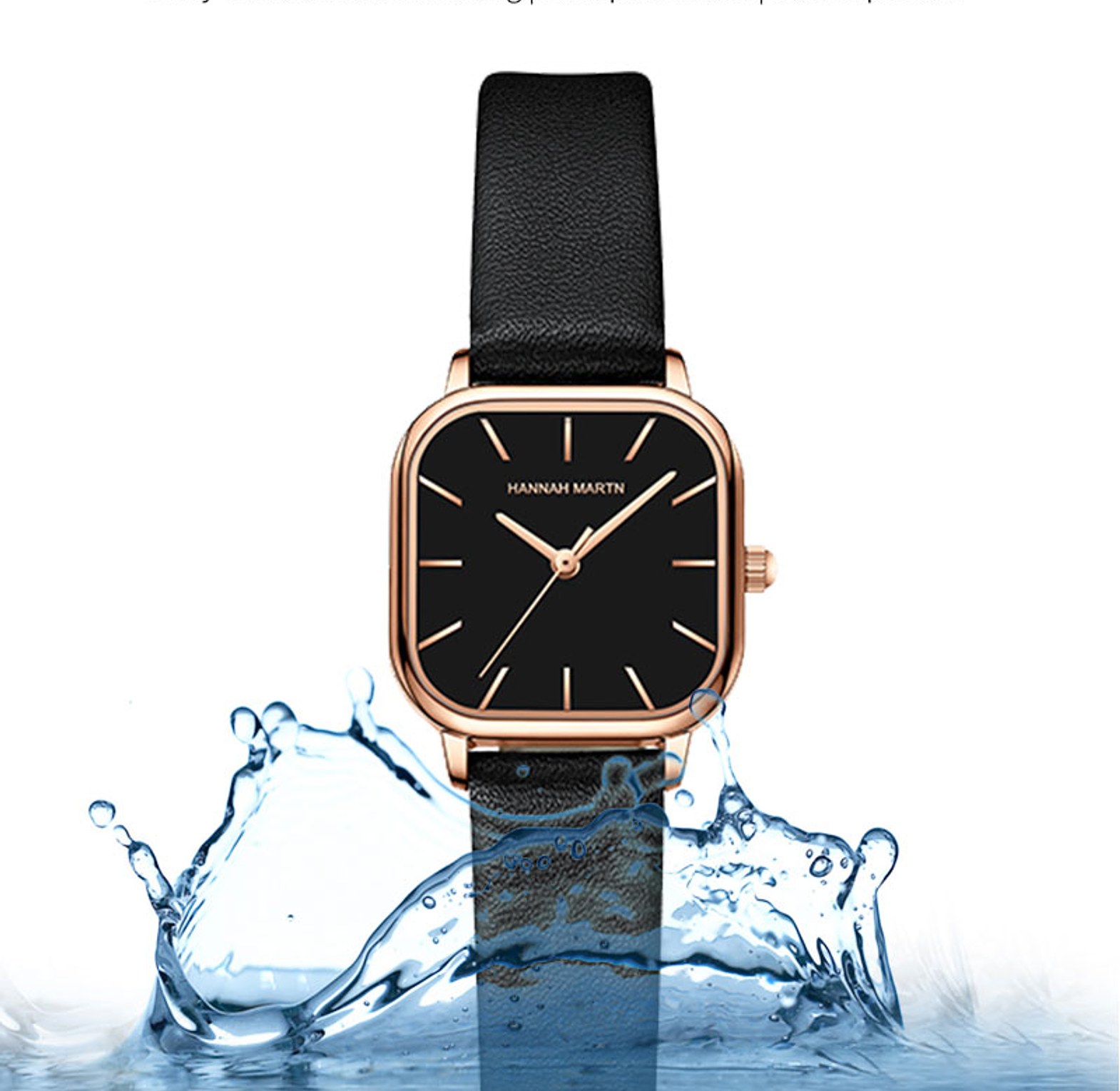 Square Hannah Martin Genuine Leather Watches for ladies/women image