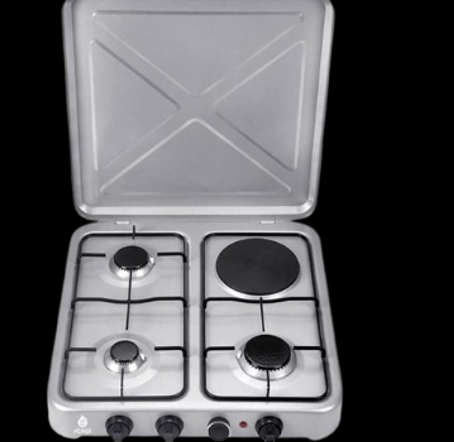 Nunix Top Table 4 Burner Cooker 3 Gas + 1 Electric Hot Plate/ Coil image