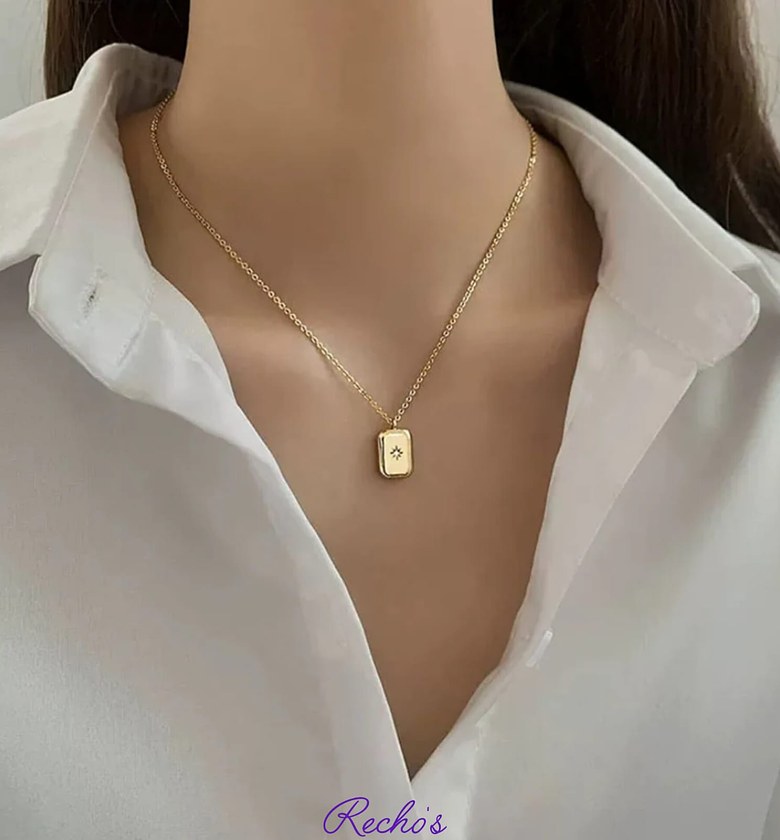 Gold bar necklace image