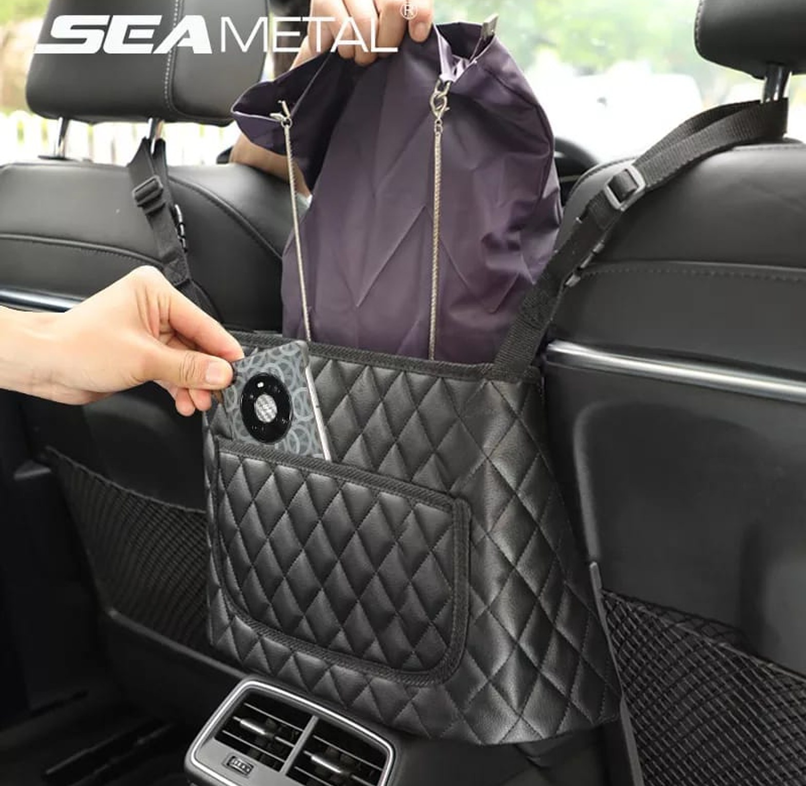 PU Leather Car Seat Gap Organizer image