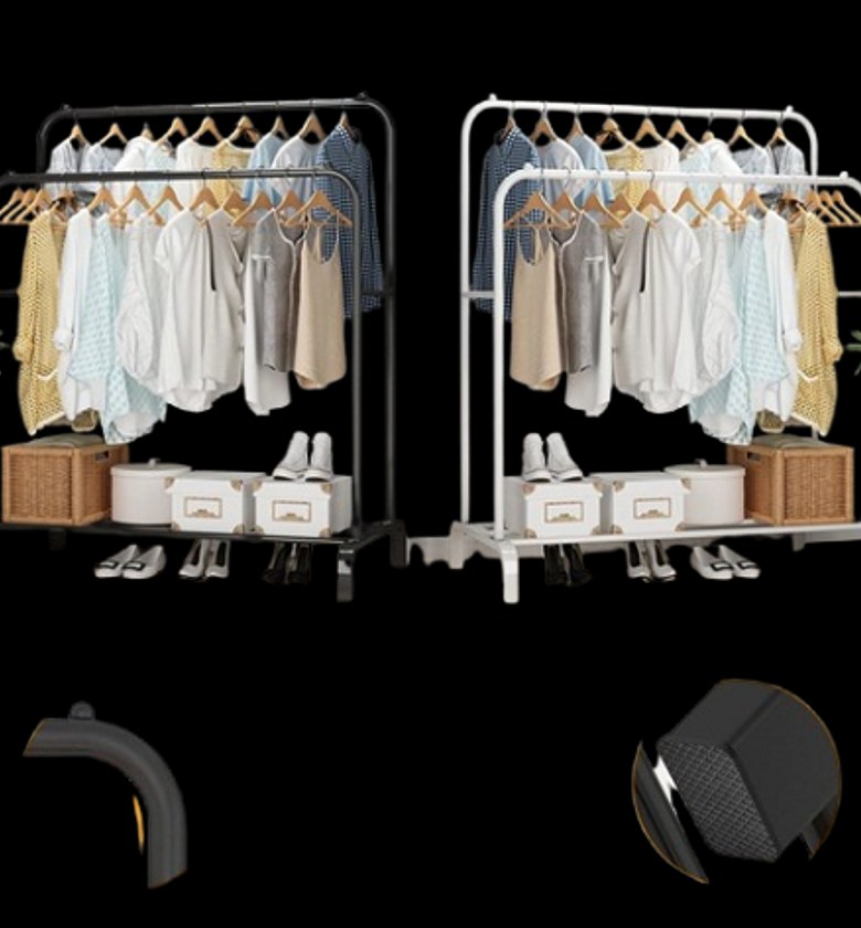 Double Pole Multi-functional Clothing Rack. image