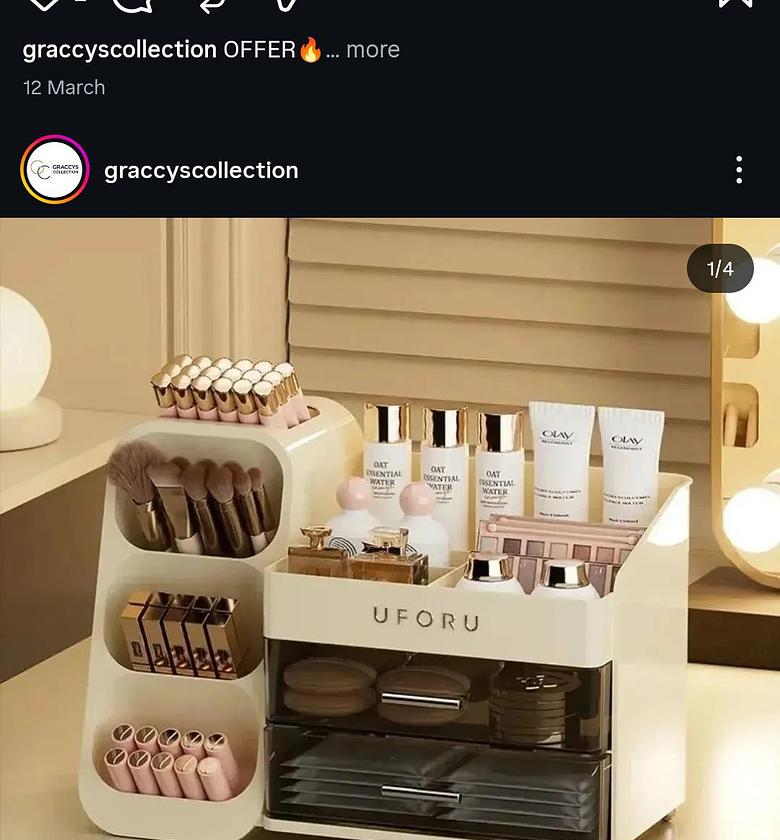 Makeup storage box/cosmetic organizer image