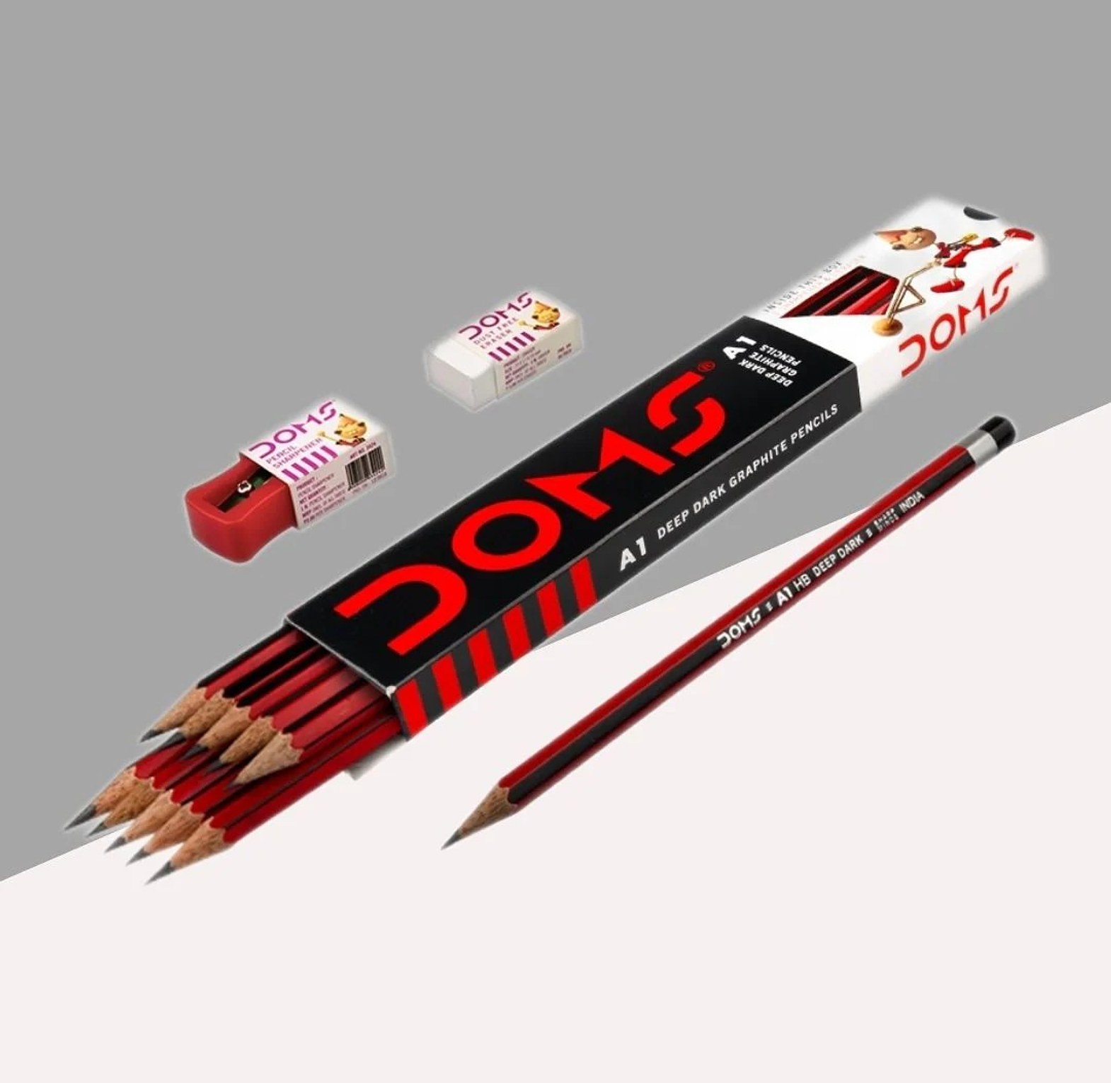 Platinum HB Pencils - Box of 12 with Free Sharpener & Eraser - Extra Dark Graphite School Stationery image