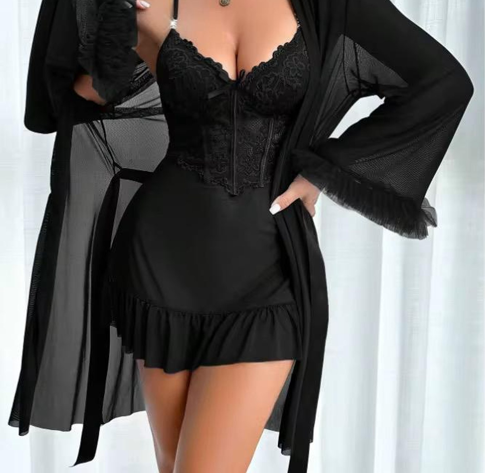 4116 Loungewear Dress With Matching Coverup image