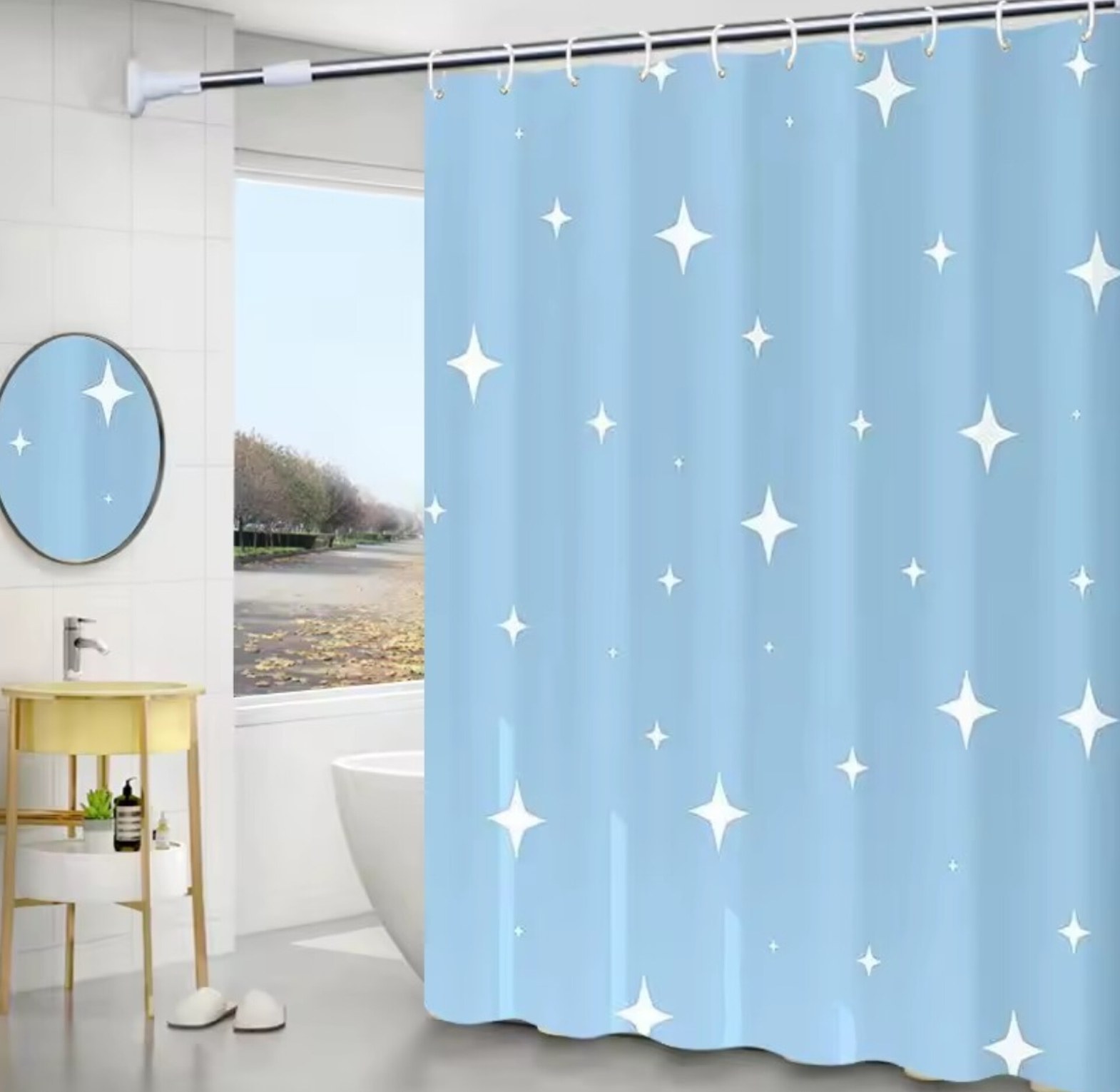 Shower Curtains Waterproof Anti-Mould Bathroom Decor image