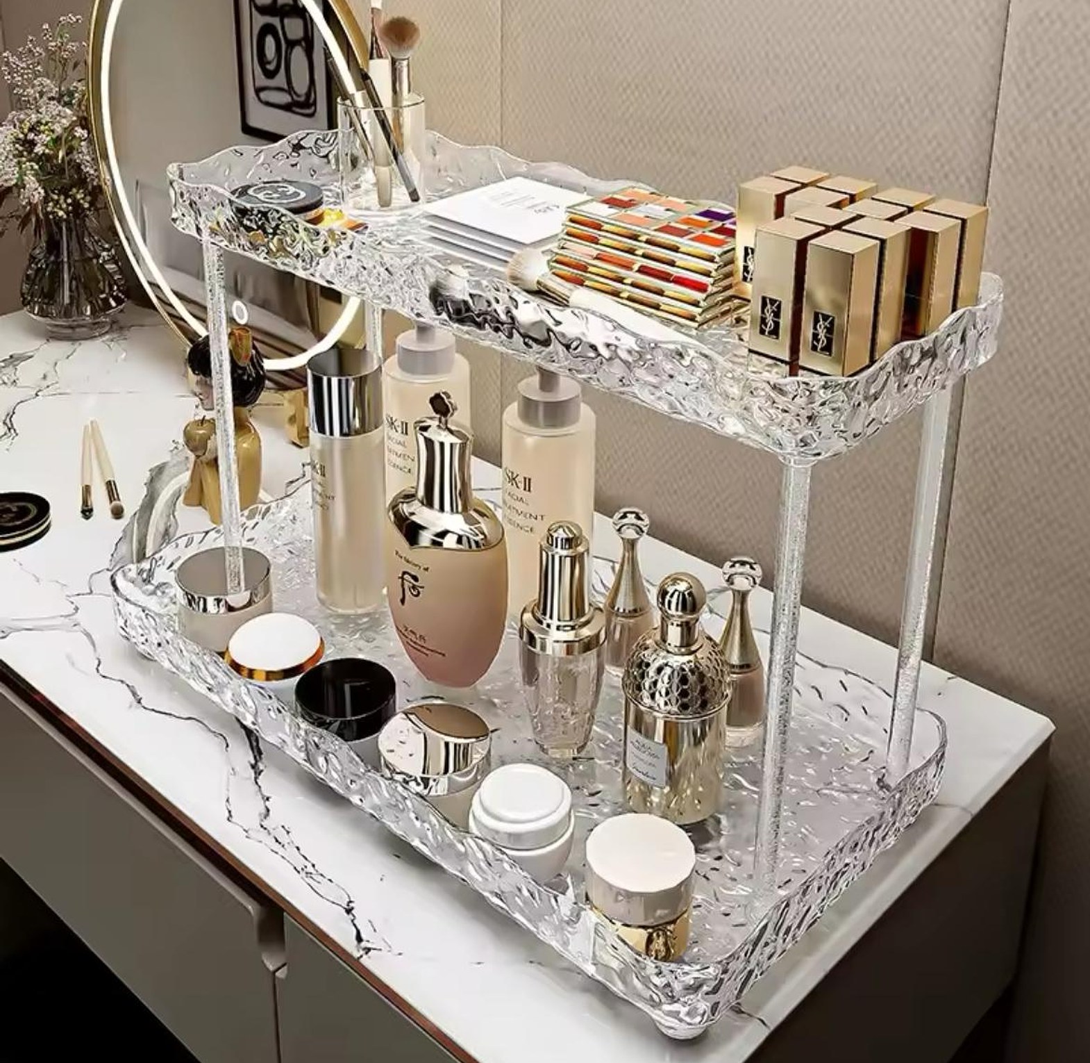 Two - tire make up organizer image