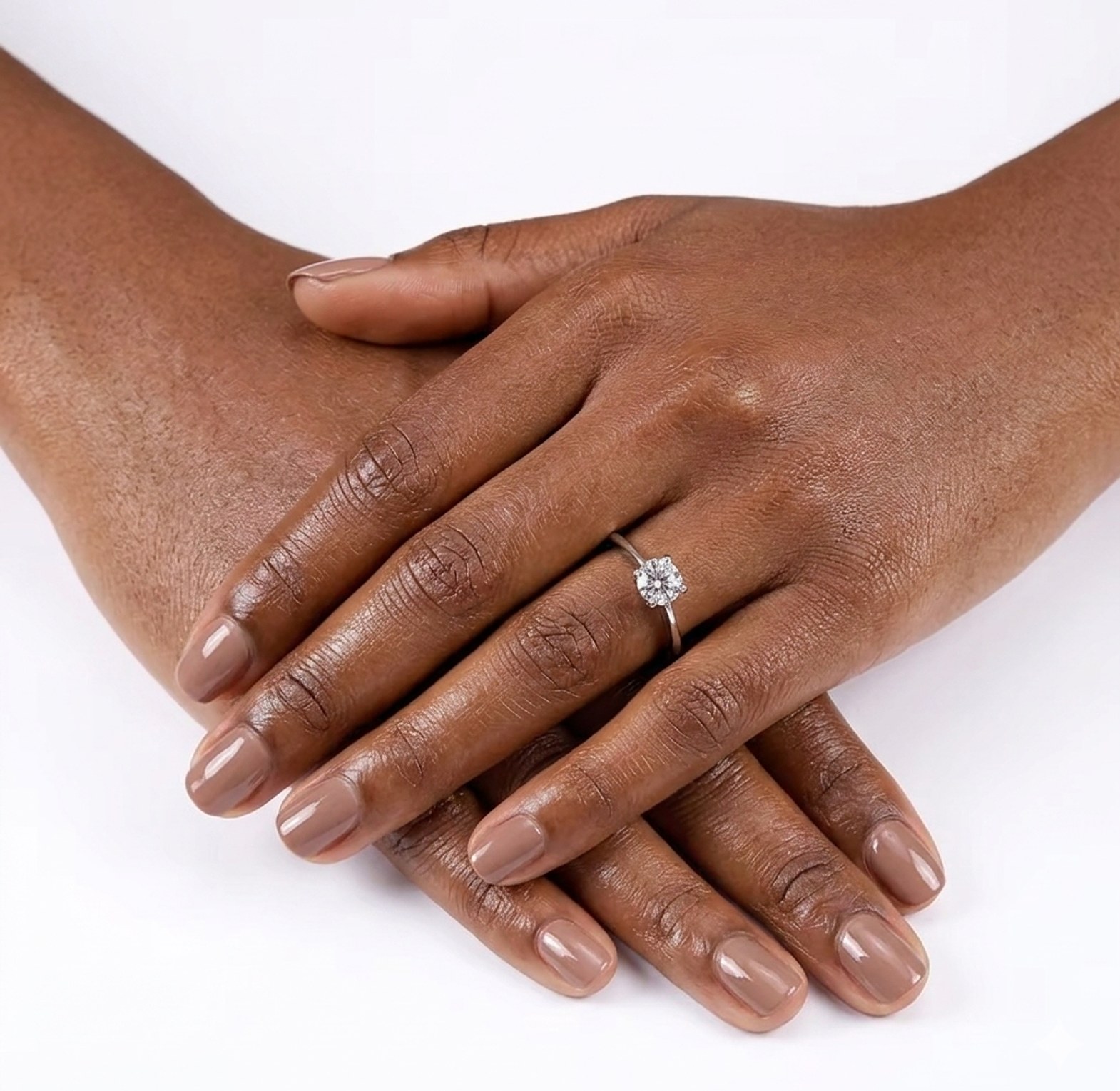 Stainless steel round zirconia stone engagement proposal promise ring  image
