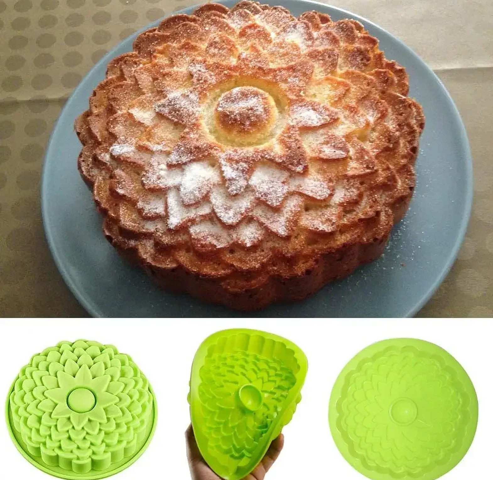 3D Sunflower Silicone Cake Mould - Non-Stick Lotus Flower Baking Pan for Professional Cakes & Desserts - Food Grade Silicone image