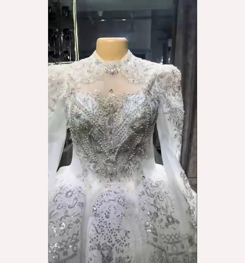 The Lumina Crystal High-Neck Bridal Gown - FRO HIRE OR BUY image