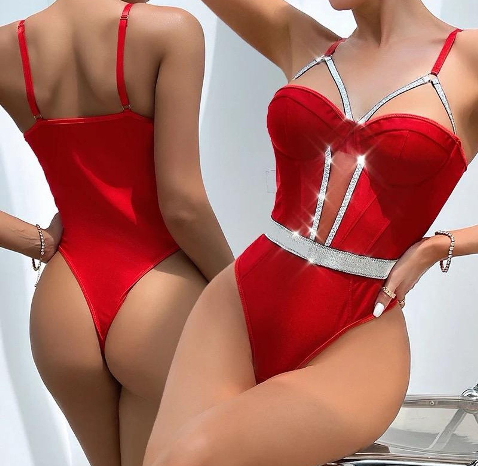 Hot Seller Women See-Through Sexy Onesie Bodydsuit Hollow Out Sexy Teddy Lingerie image