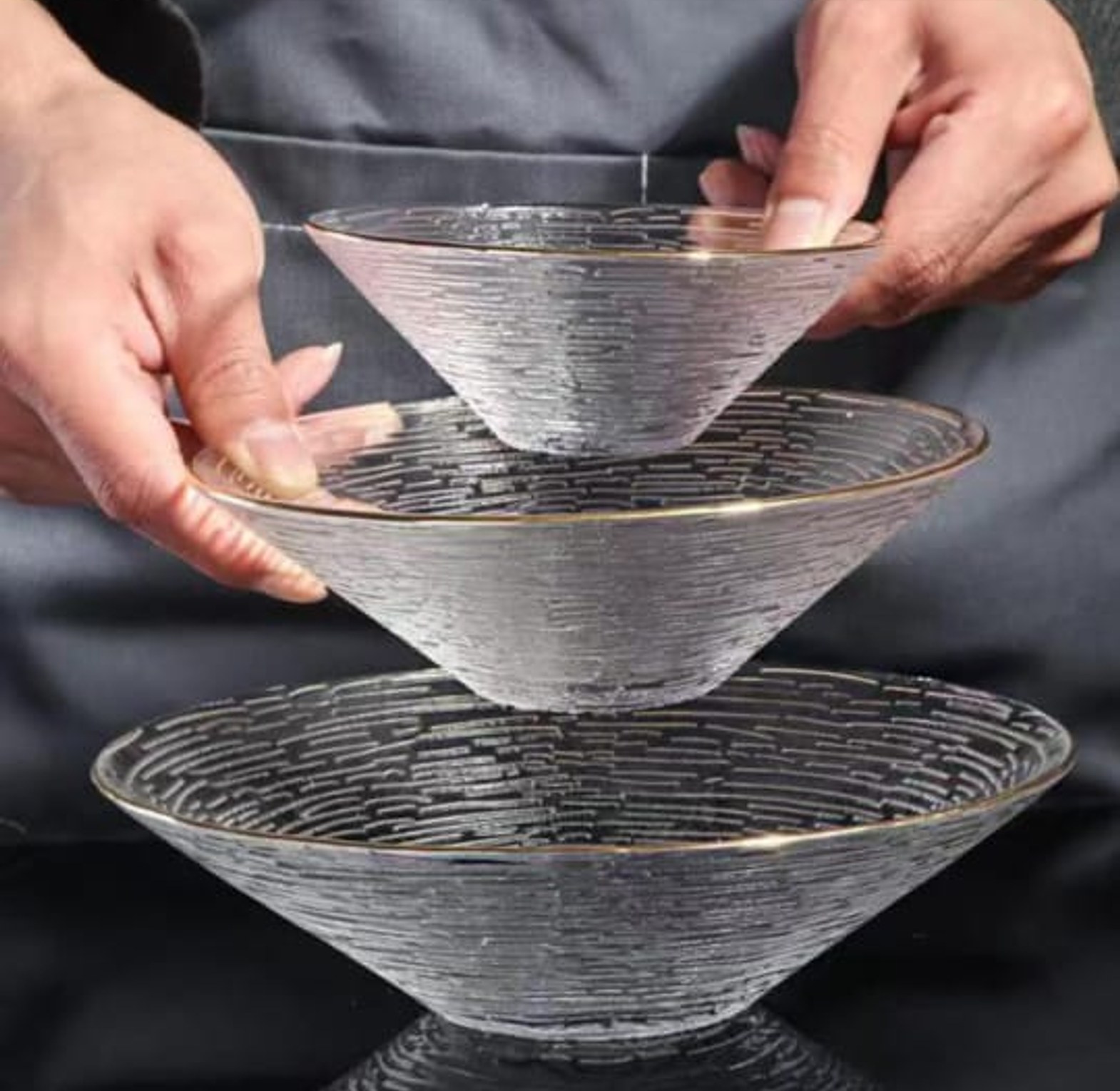 3pc set Transparent Glass Plate  image