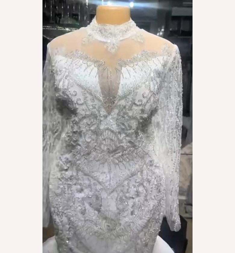 Crystal Mirage Illusion Mermaid Gown image