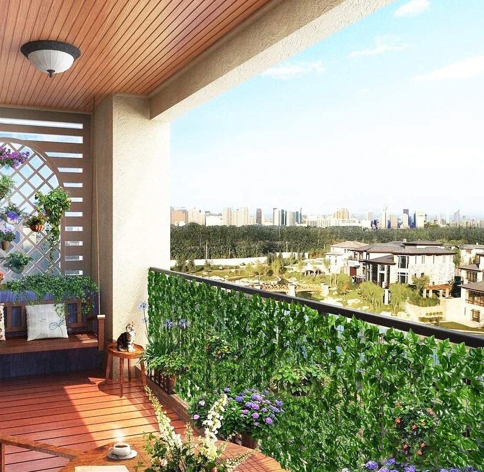 Green Balcony Privacy Fence image