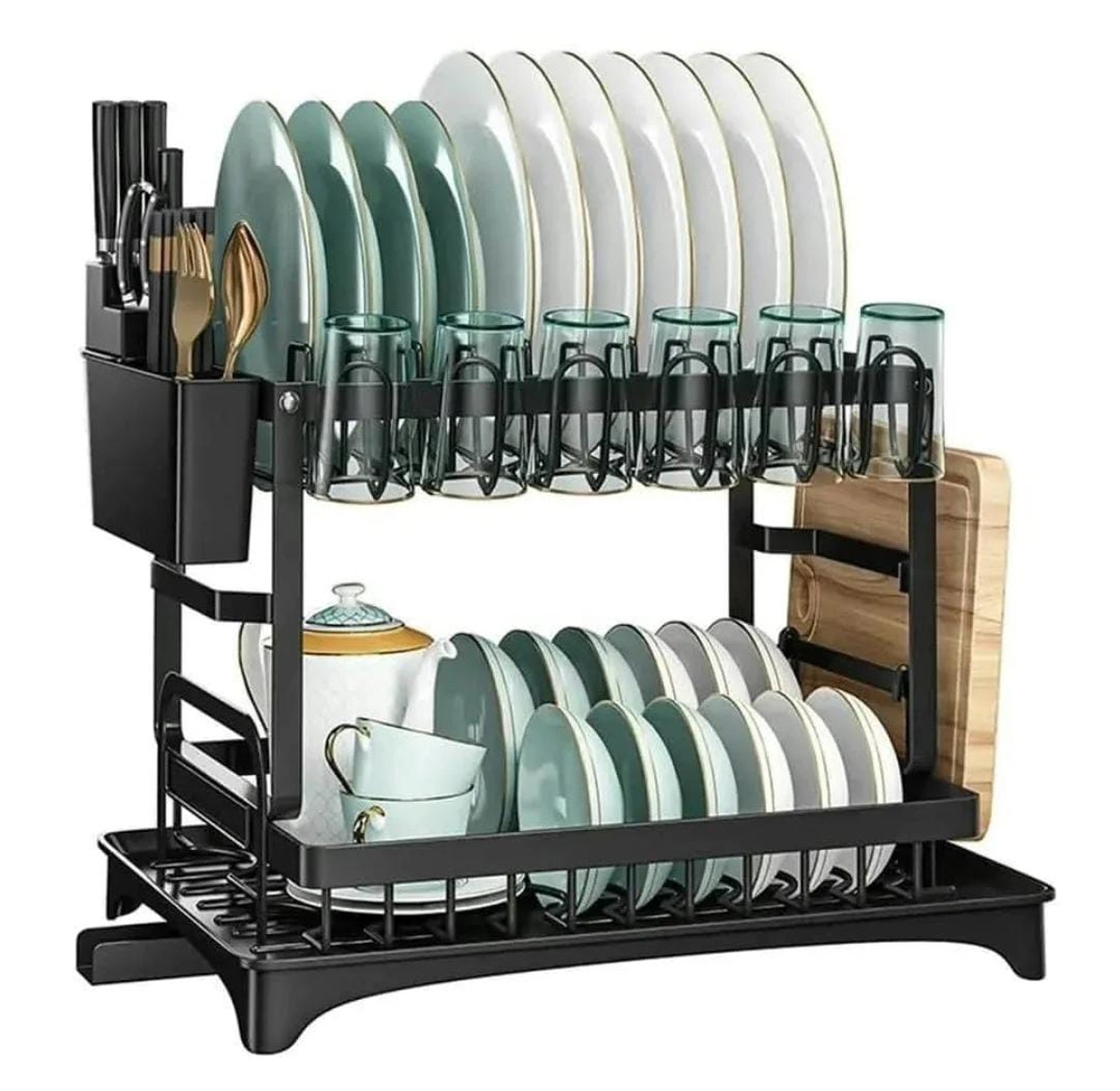 2 tier carbon steel dish rack image
