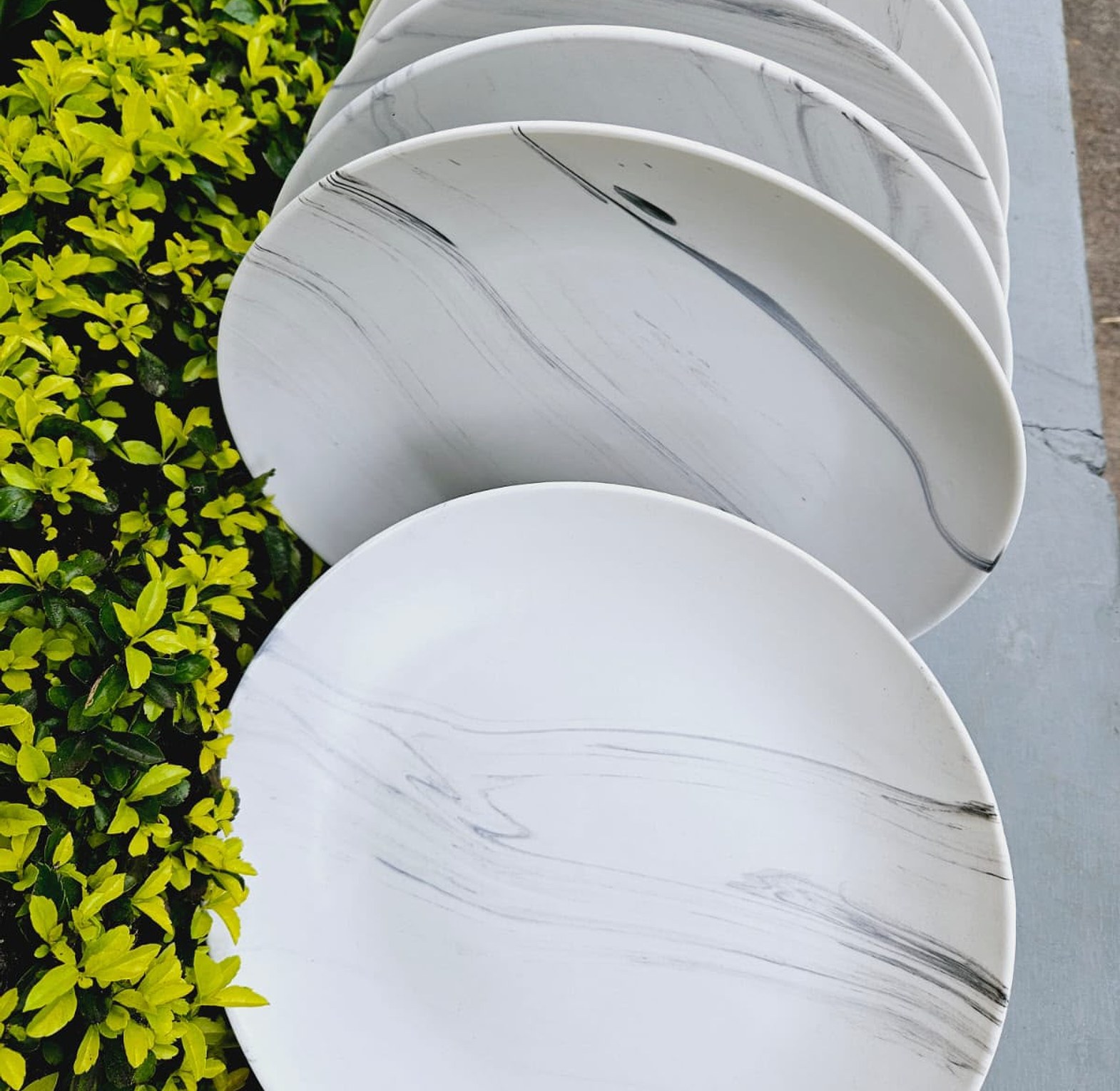 6pcs marble  white dinner plates  image
