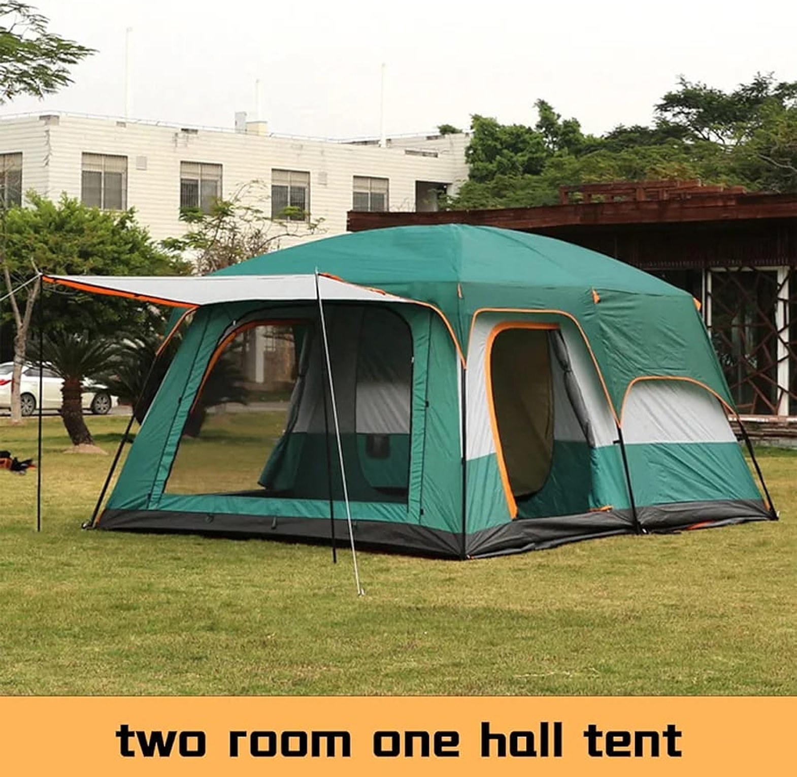 Large Family Camping Tent 2 Room 1 Hall – Waterproof Outdoor Tent for 6–8 People with Canopy image