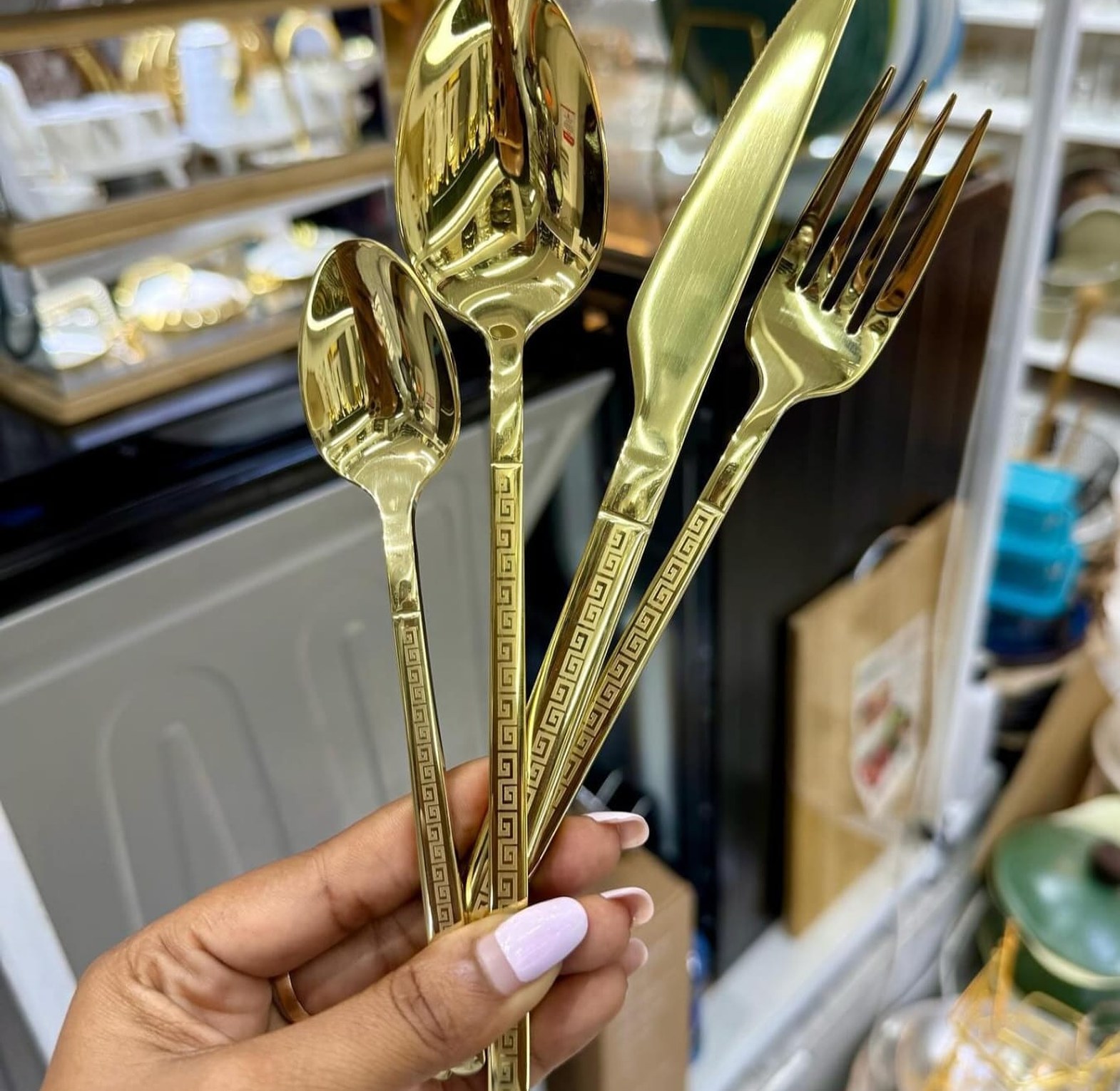 Cutlery Set/Luxury Hammered Stainless Steel Flatware Set image