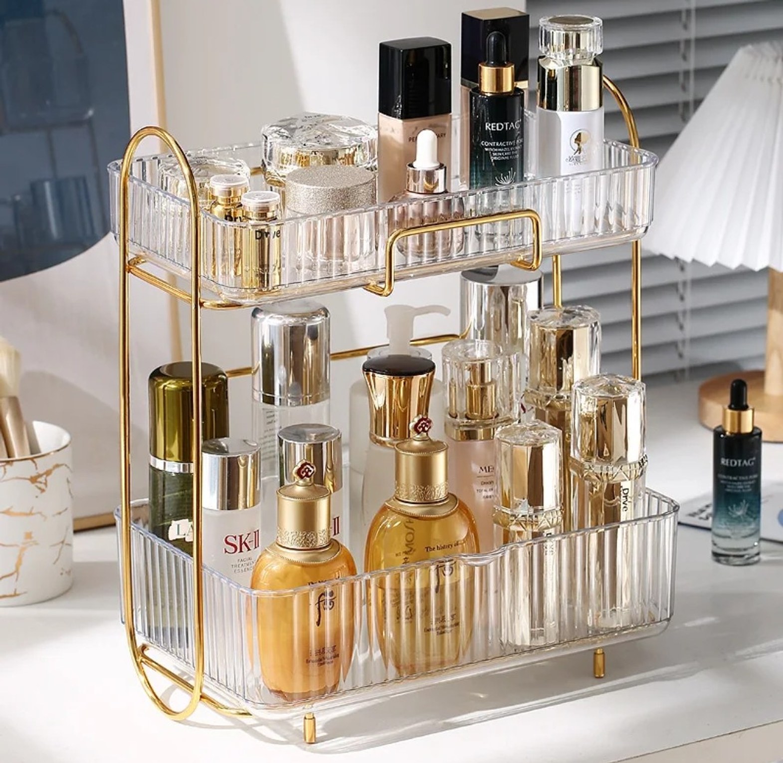 Acrylic Double-Layer Cosmetic & Perfume Organizer image
