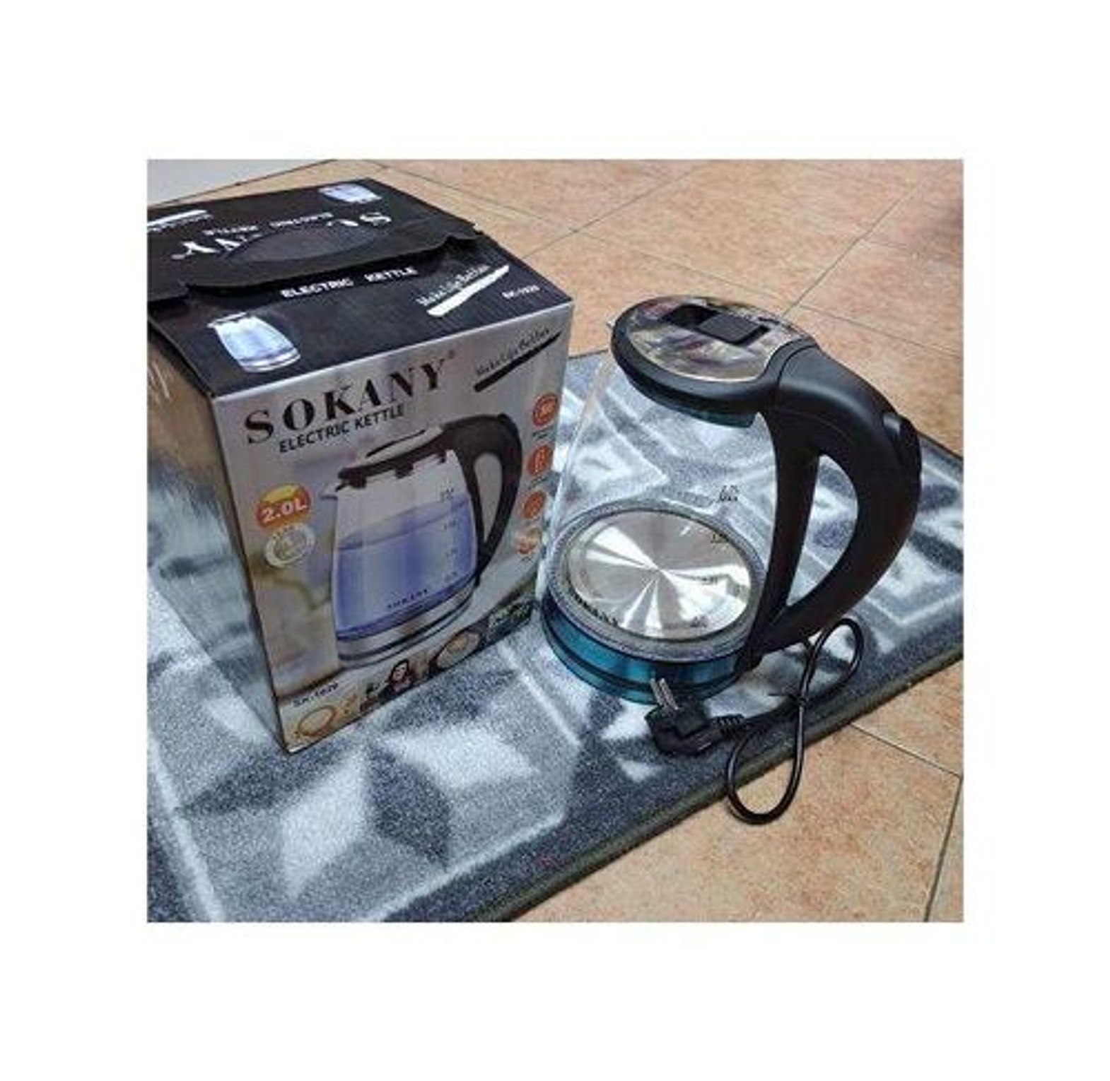 Sokany Automatic Quality Cordless Clear Glass Water Boiler & Heater 2L image