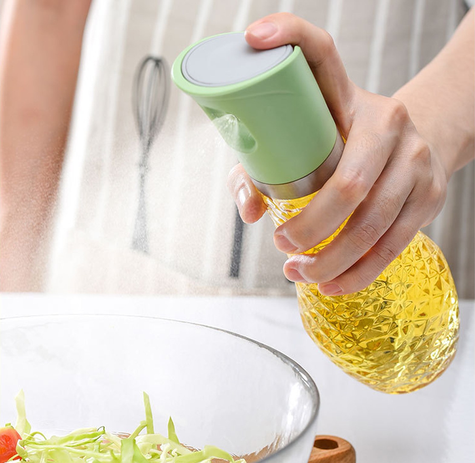Cooking Oil Spray Bottle 260ml Glass Oil Sprayer Dispenser for Air Fryer and Healthy Cooking image