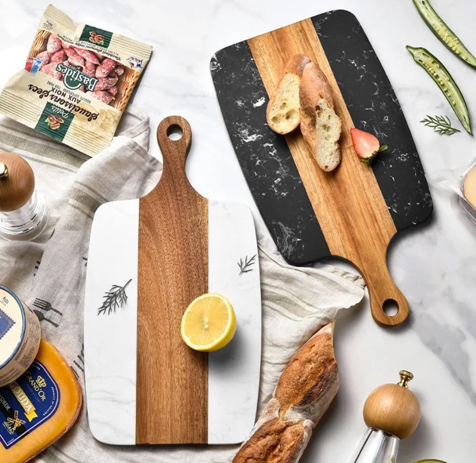 Artisan Acacia & Marble Cutting Board image