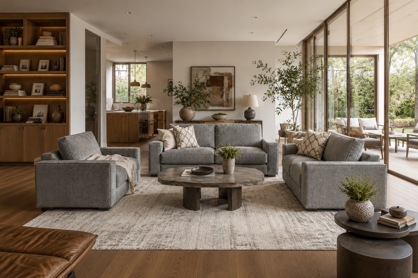 Elona 7 Seater Fabric Sofa (3+2+1+1) image 1