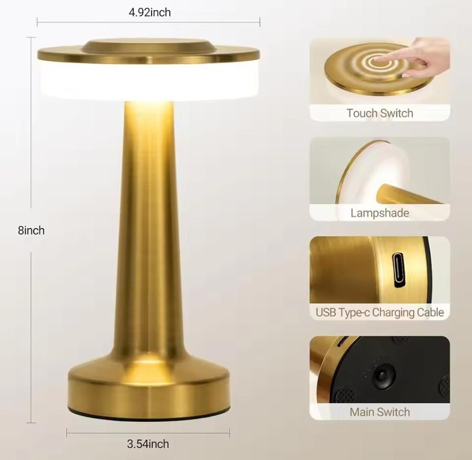 Cordless LED Touch Table Lamp, image