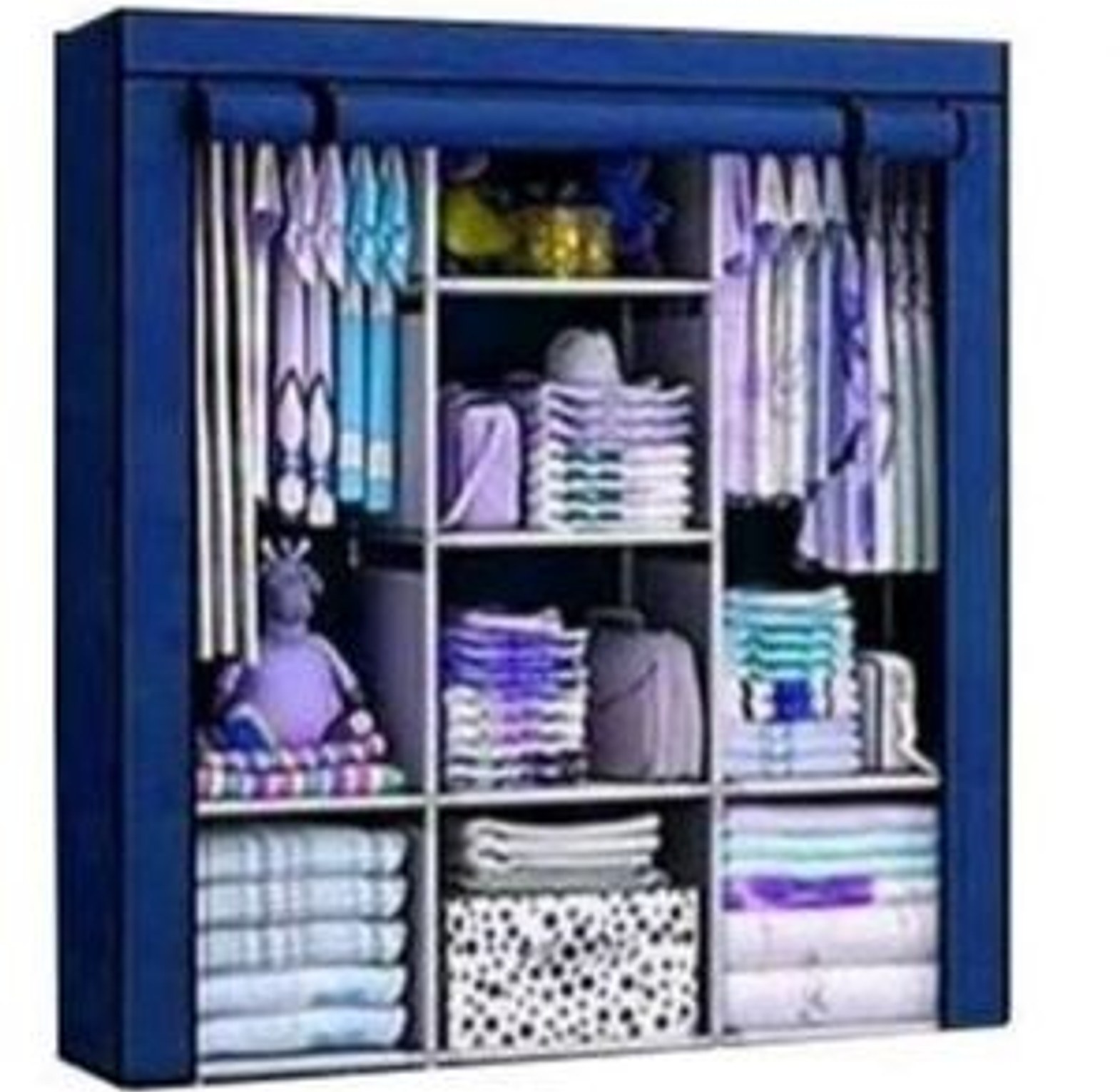 Wardrobe. TC 3 Column Metallic Portable Wardrobe image