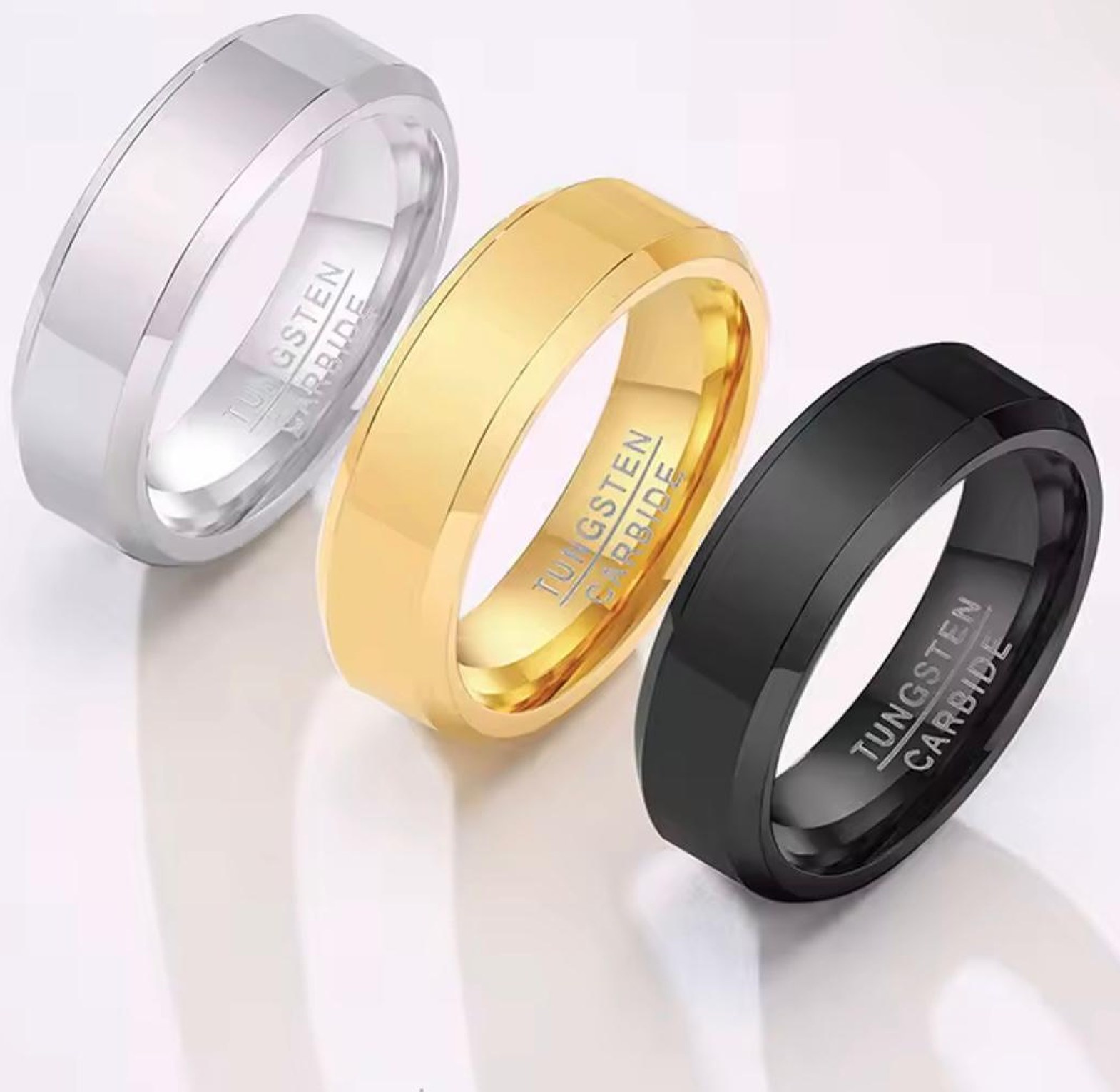 Apex Polished Tungsten Comfort Ring image