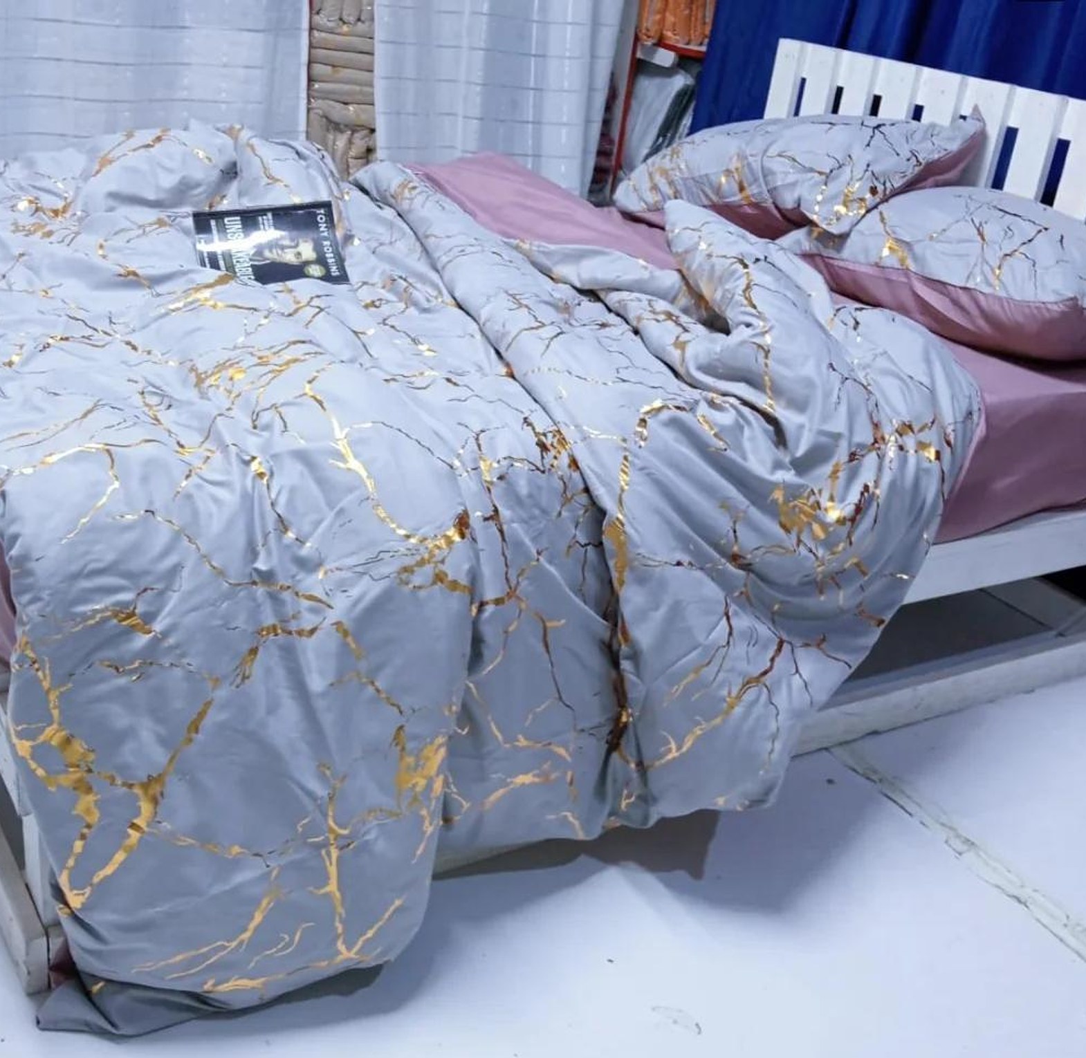Luxury Gold Marble foil style Duvet cover Set image