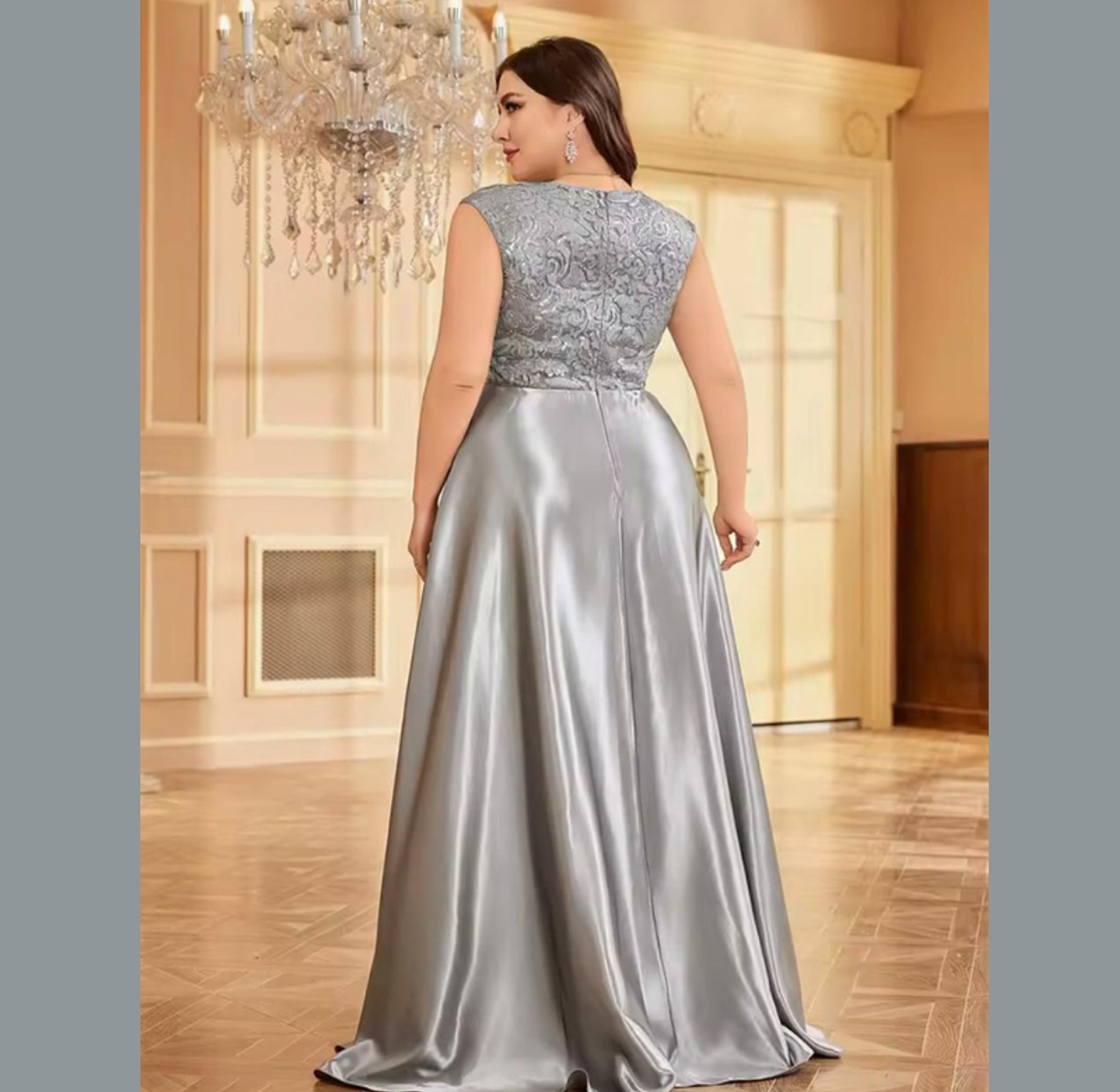 Sterling Lace Bodice Satin Gown image