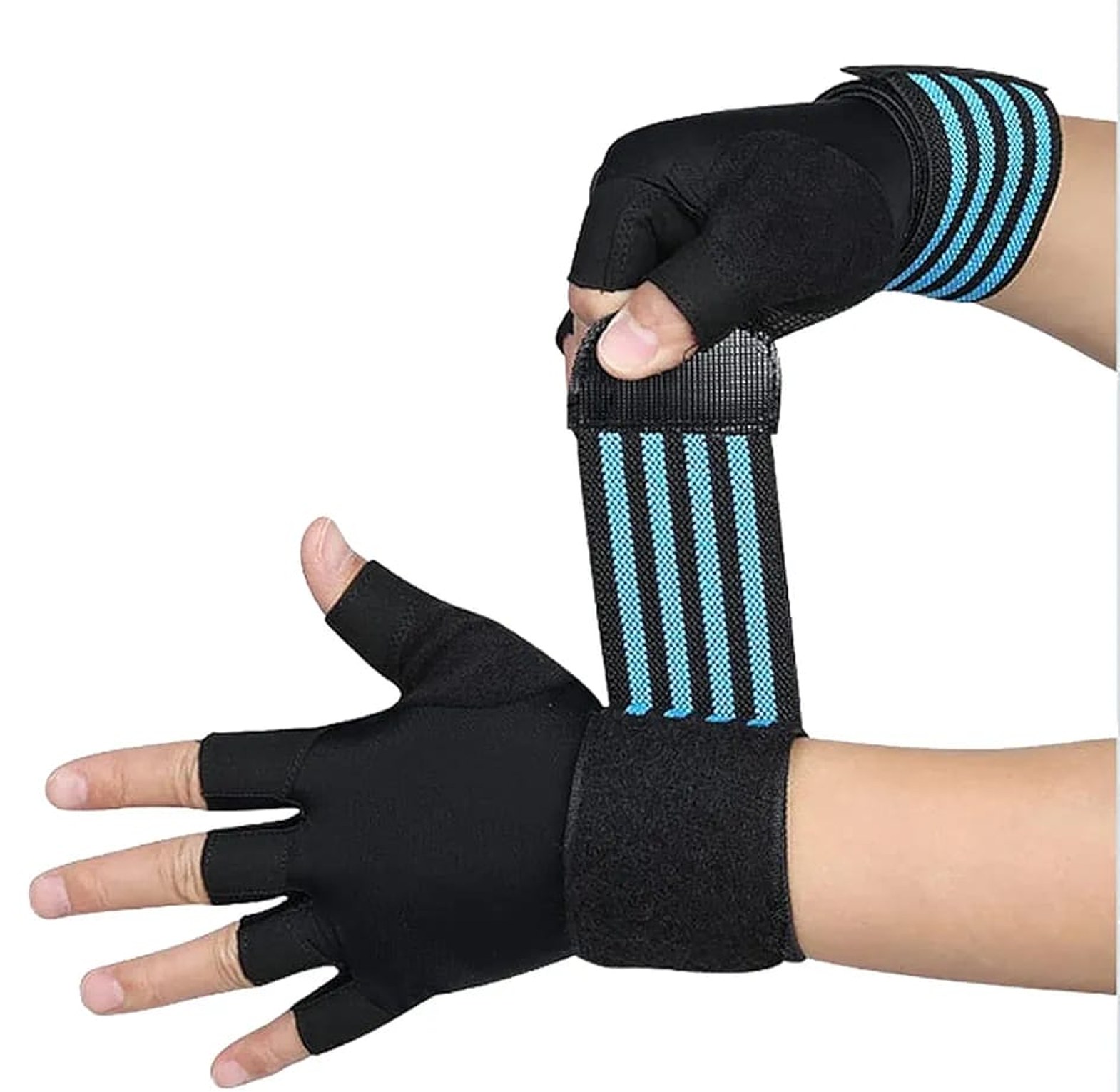 Gym Gloves. Gym Anti Slip Half Finger Gloves Breathable Dumbbells Gloves Men Women Elastic Shock Exercise Sports gloves for Cycling Bicycle image