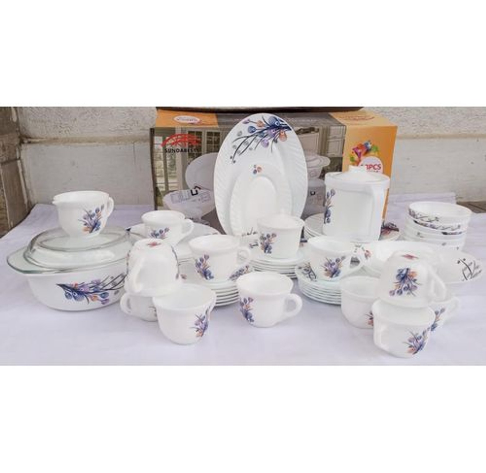 Dinner Set – 58-Piece Ceramic Tableware, Microwave and Dishwasher Safe image