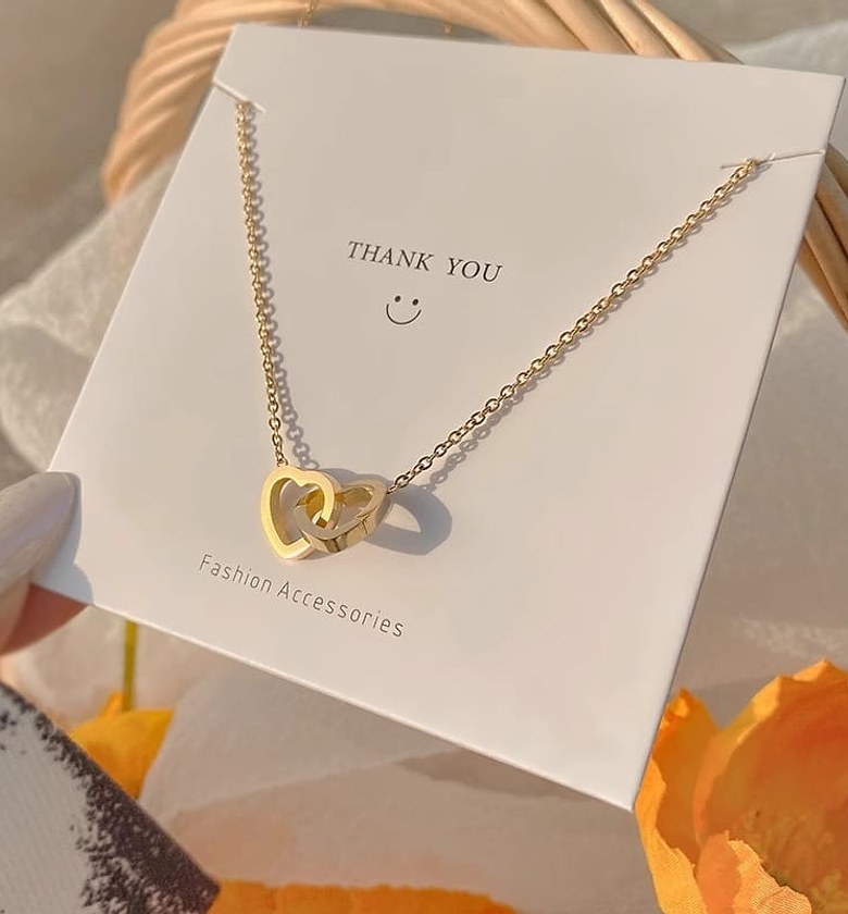 Gold Love intertwined necklace  image