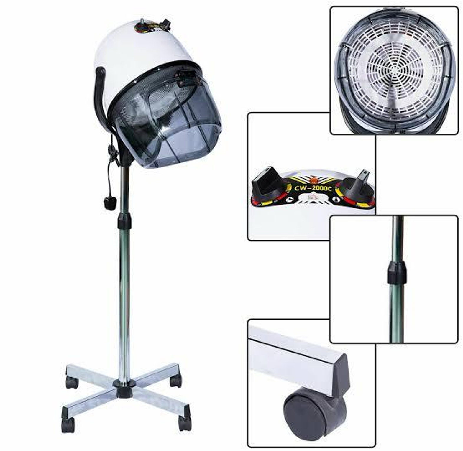 Standing Hair Dryer Holder with Adjustable Alloy Clamp Stand for Home and Salon Use image