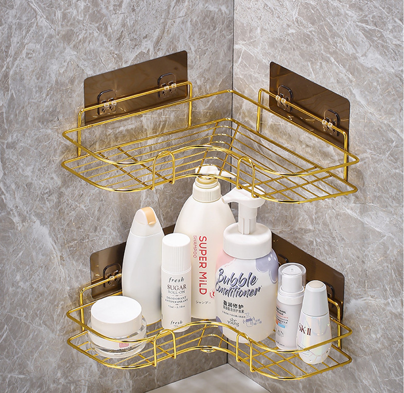 orner Shelf Shower Shampoo Storage Rack  image