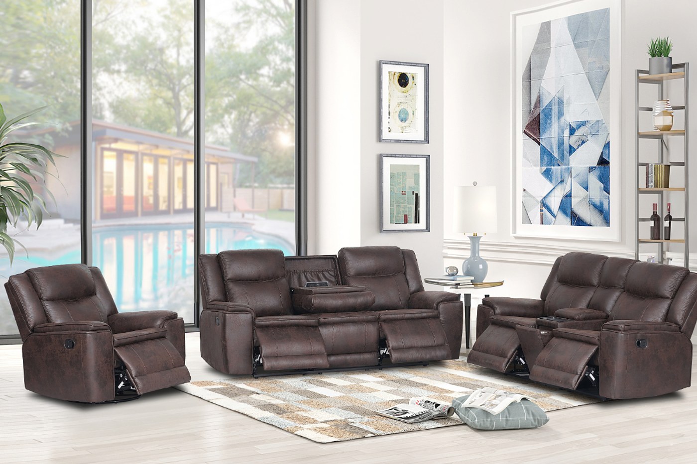 CINDY 7 Seater Fabric Recliner (3+2+1+1) image 1