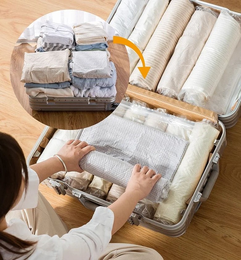 10pc Travel Compression Vacuum Clothes Storage Bags image