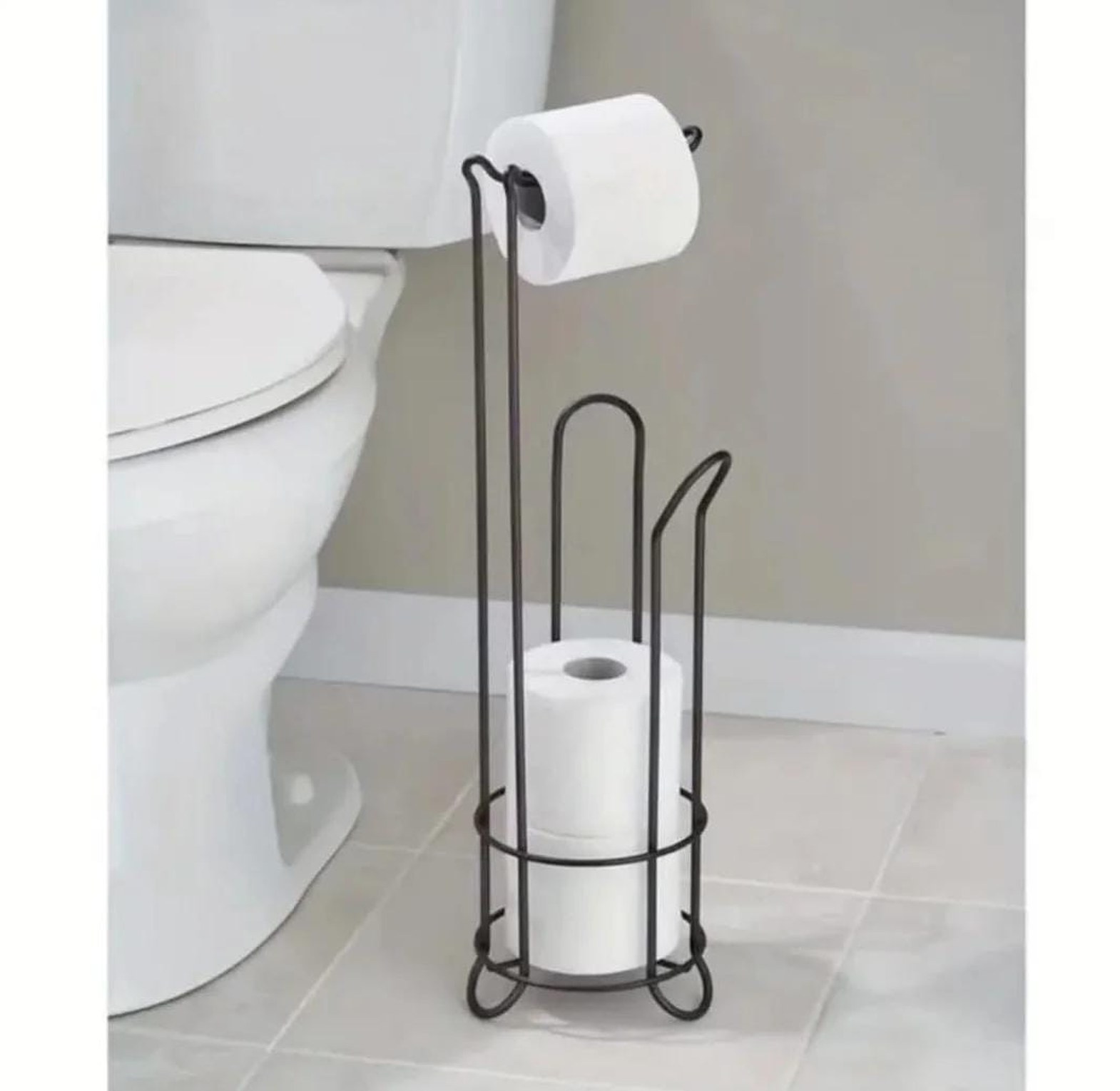 Metallic toilet tissue holder image