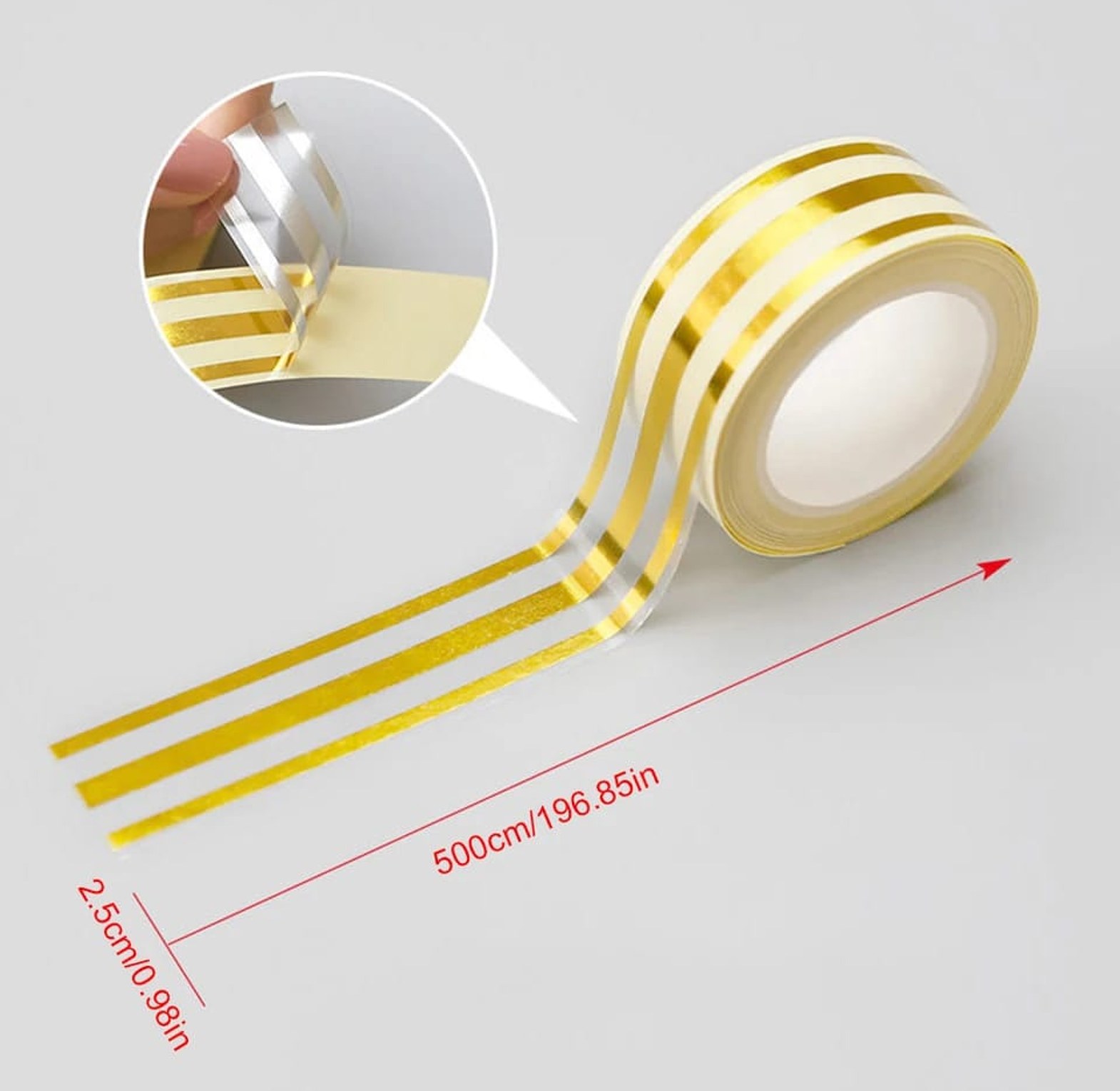 Waterproof Self Adhesive Tile Gap Tape Gold Grout Line Sticker Trim Strip for Kitchen and Bathroom Decor image