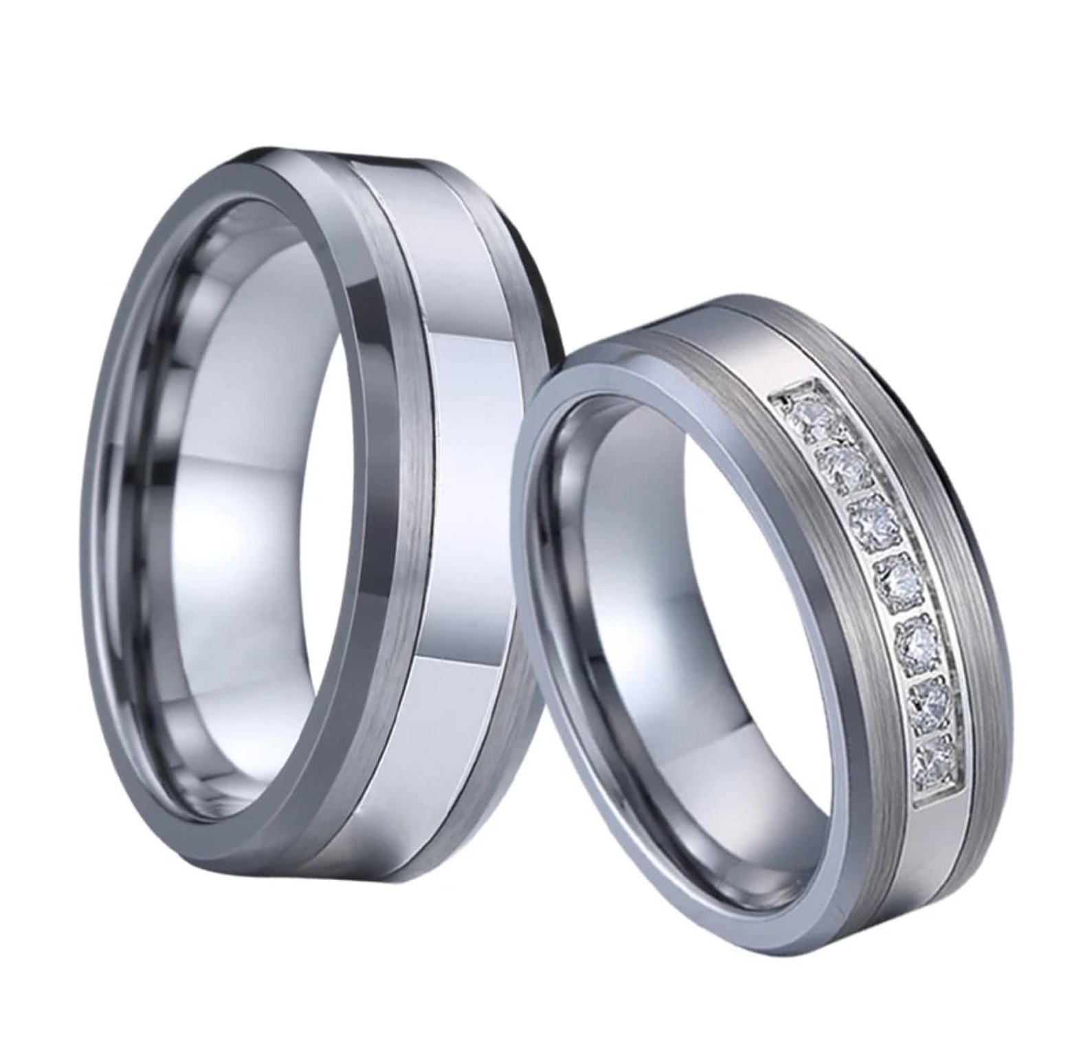 Tungsten carbide wedding bands  image