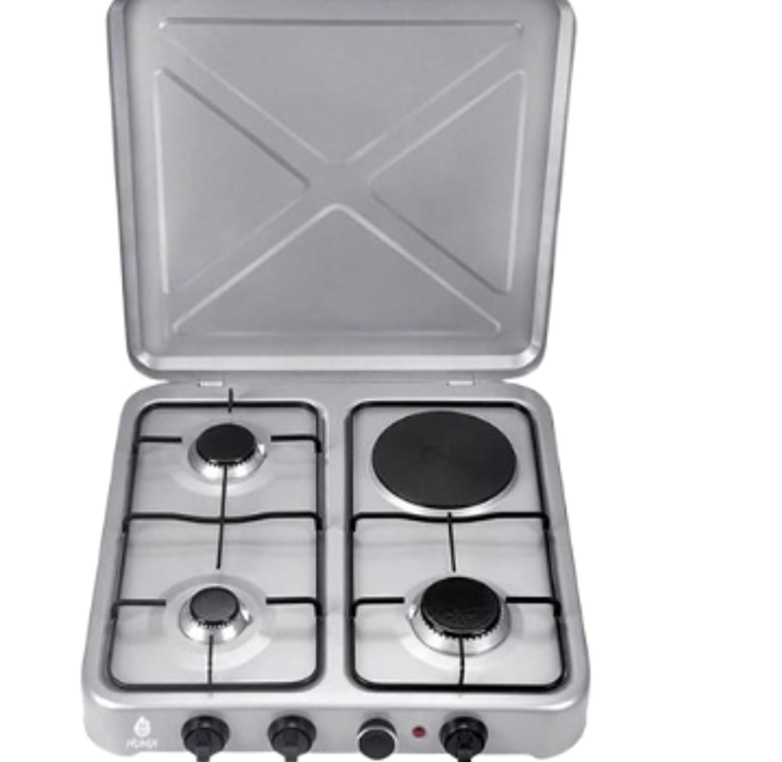 Nunix Top Table 4 Burner Cooker 3 Gas + 1 Electric Hot Plate/ Coil image