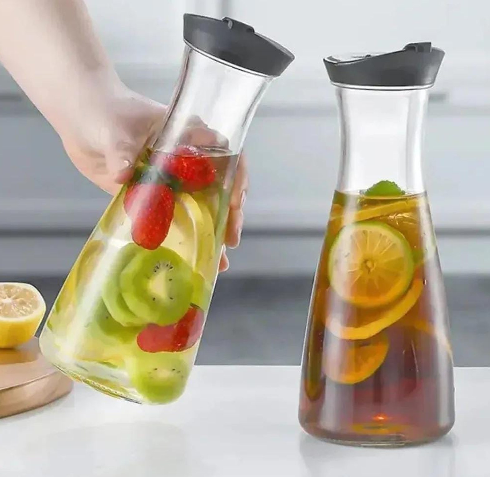 3 pcs set glass beverage pitcher image